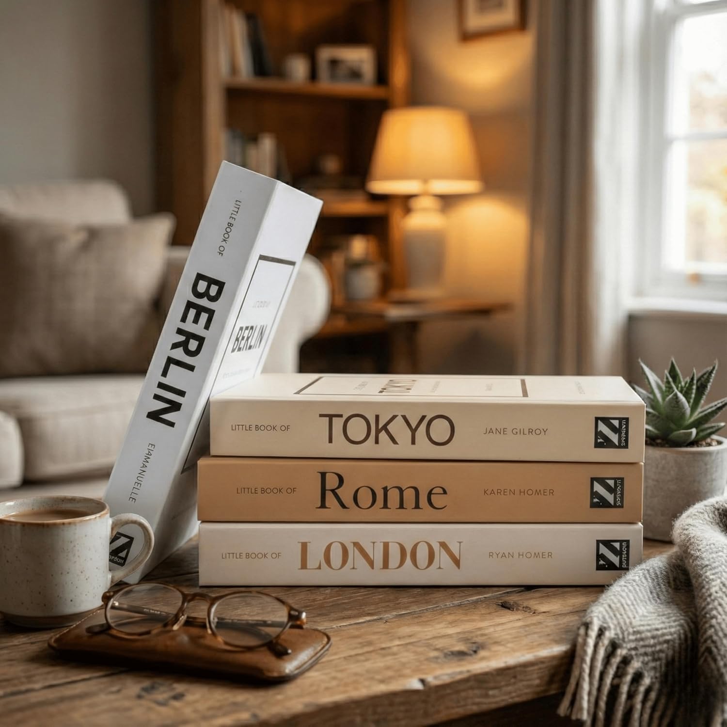 Not Real Books / Mocha_medium / Set of 4