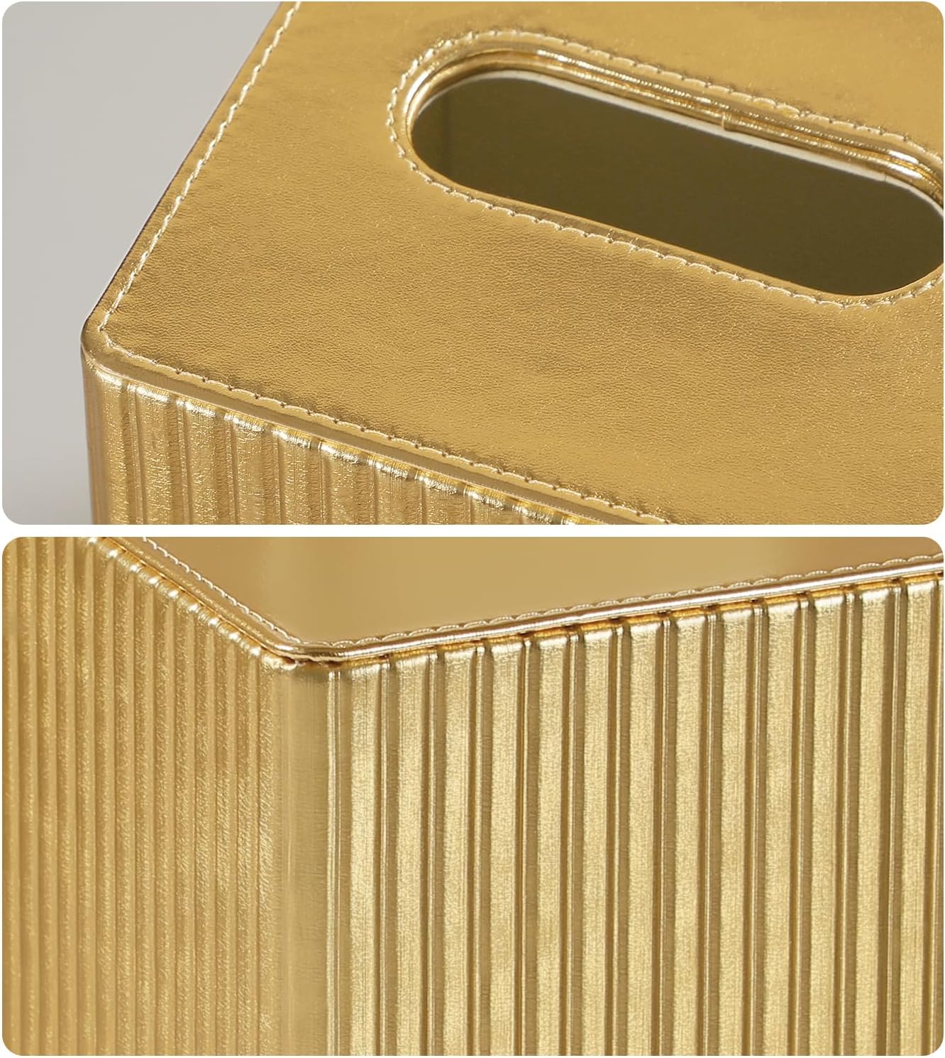 Cube Tissue Box Holder / Gold / Square