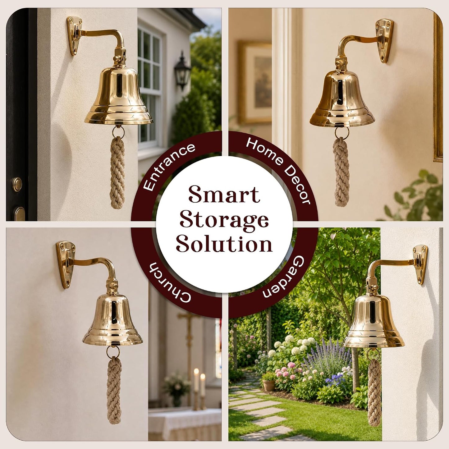 THDC Solid Brass Ship Last Orders Pub Door School Dinner Reception Home Decor Wall Mountable Bell (4")