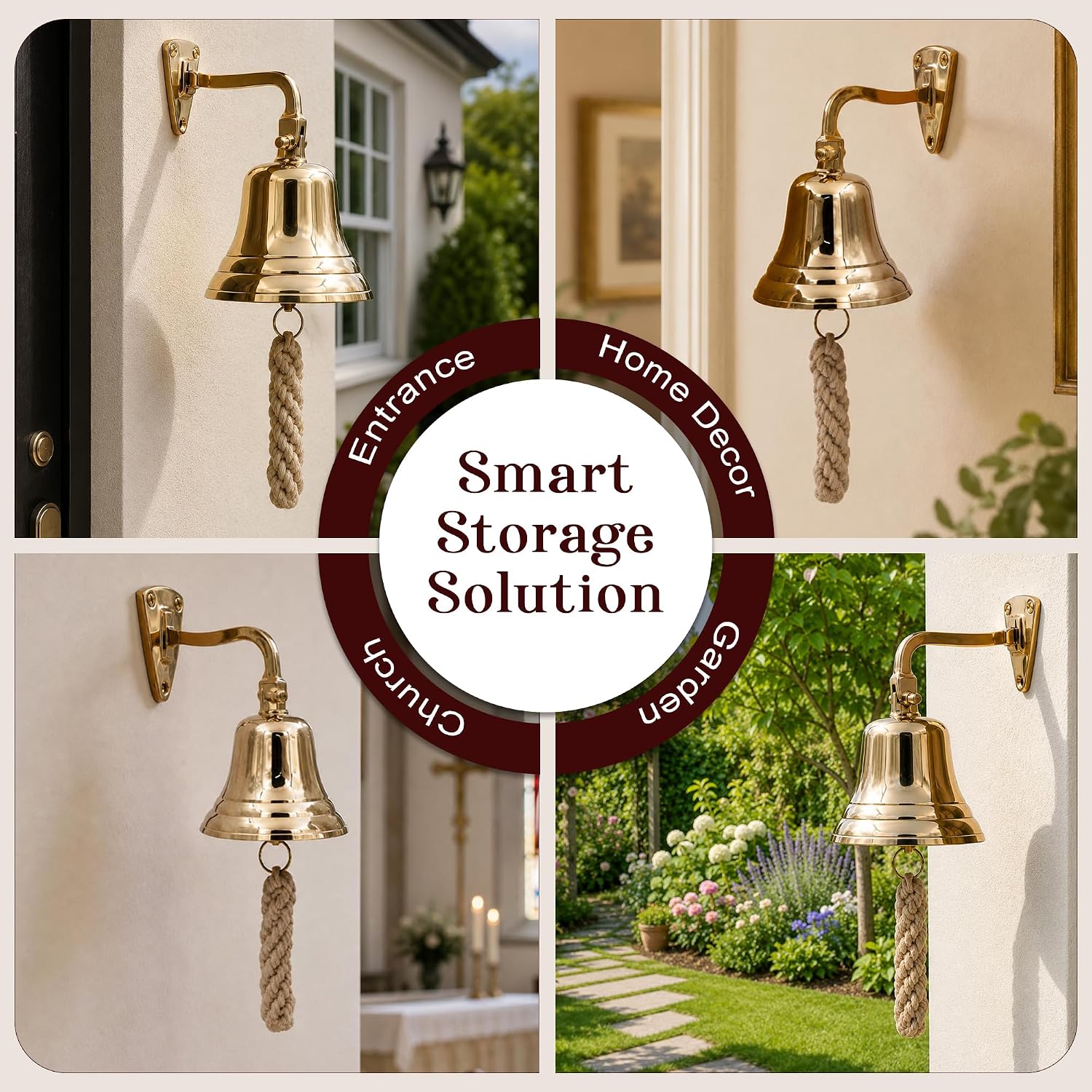 THDC Solid Brass Ship Last Orders Pub Door School Dinner Reception Home Decor Wall Mountable Bell (5")