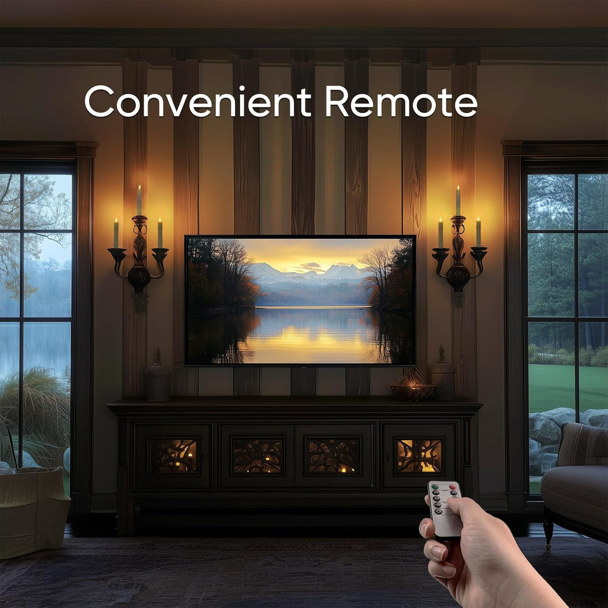 Homemory 7 Inches Flameless Taper Candles with Remote Timer, Short Led Candlesticks with 3D Flickering Light, Battery