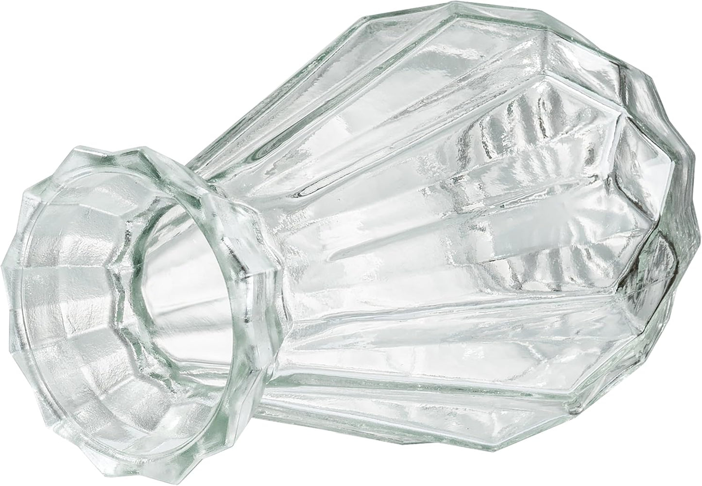 Mini Diamond-Faceted Glass Bud Vases / Clear / Set of 6