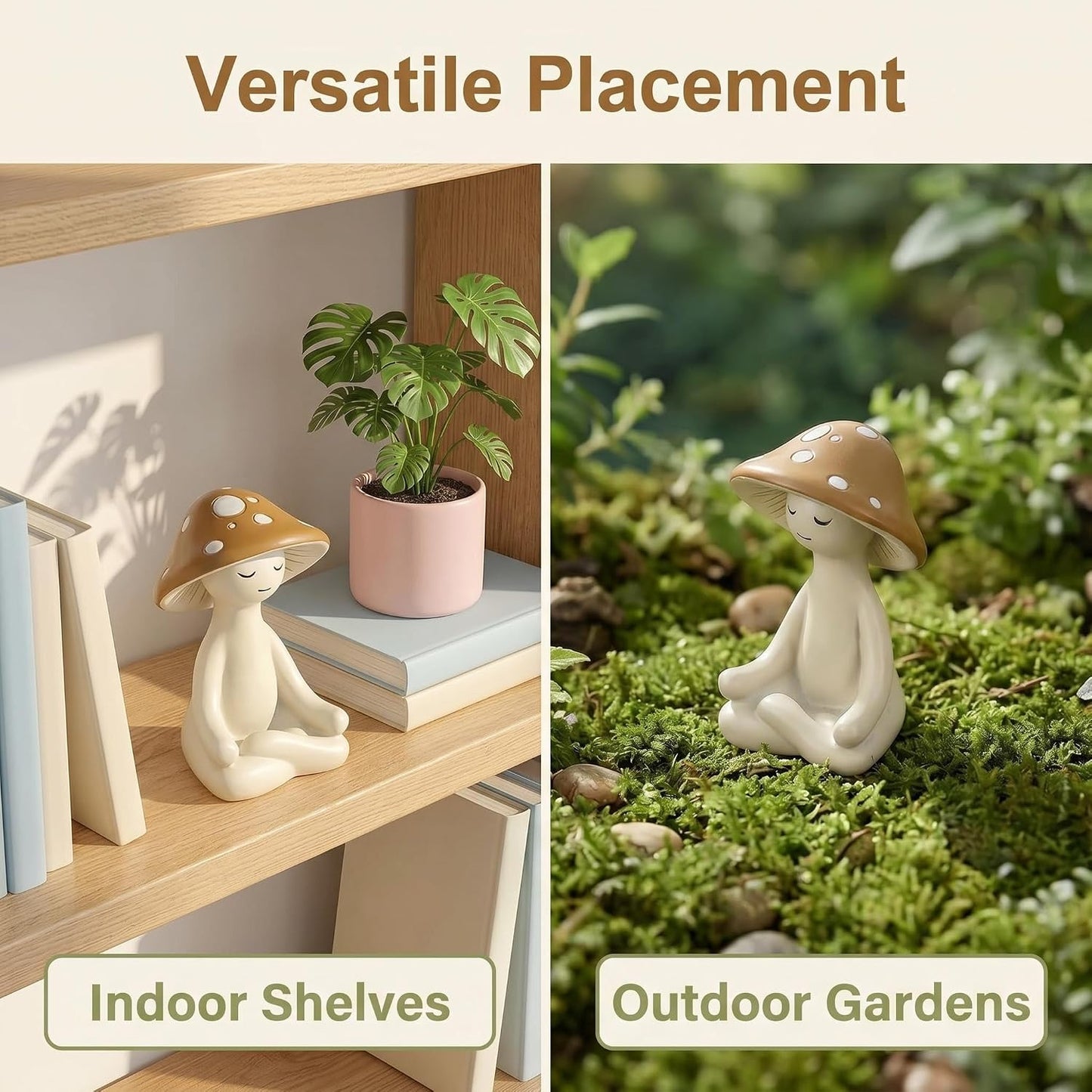 Meditation Mushroom Figurine Resin