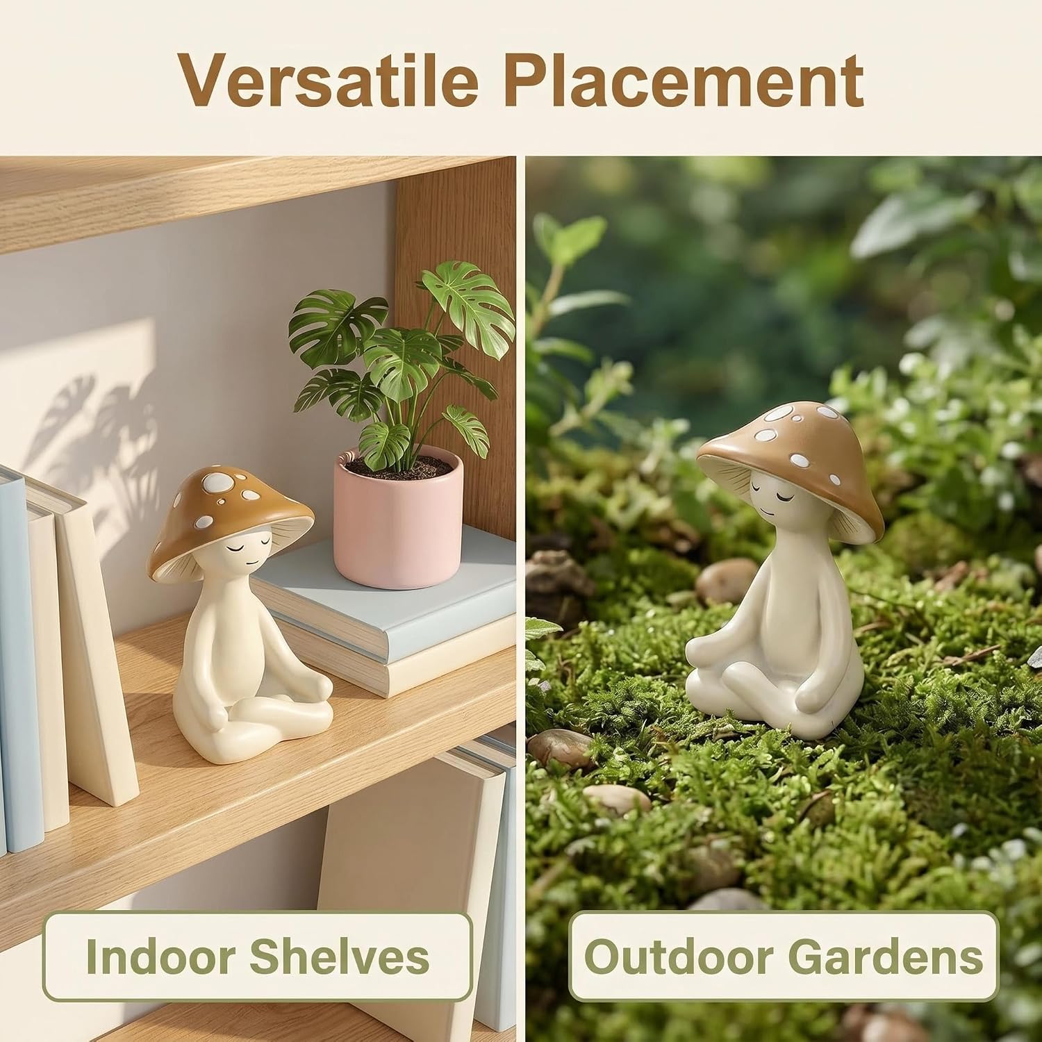 Meditation Mushroom Figurine Resin
