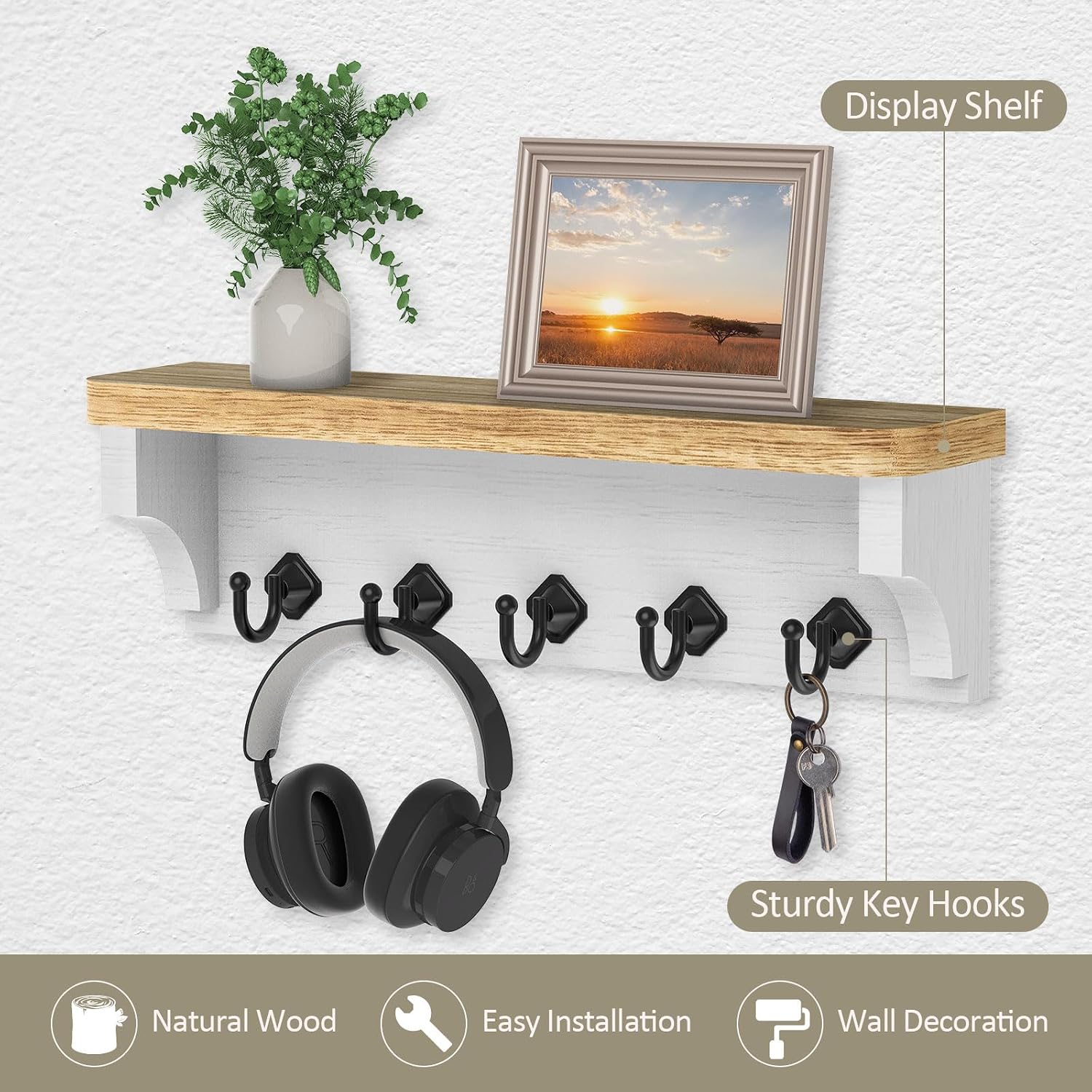 Key Holder / Wall Mount Key Rack / Wood