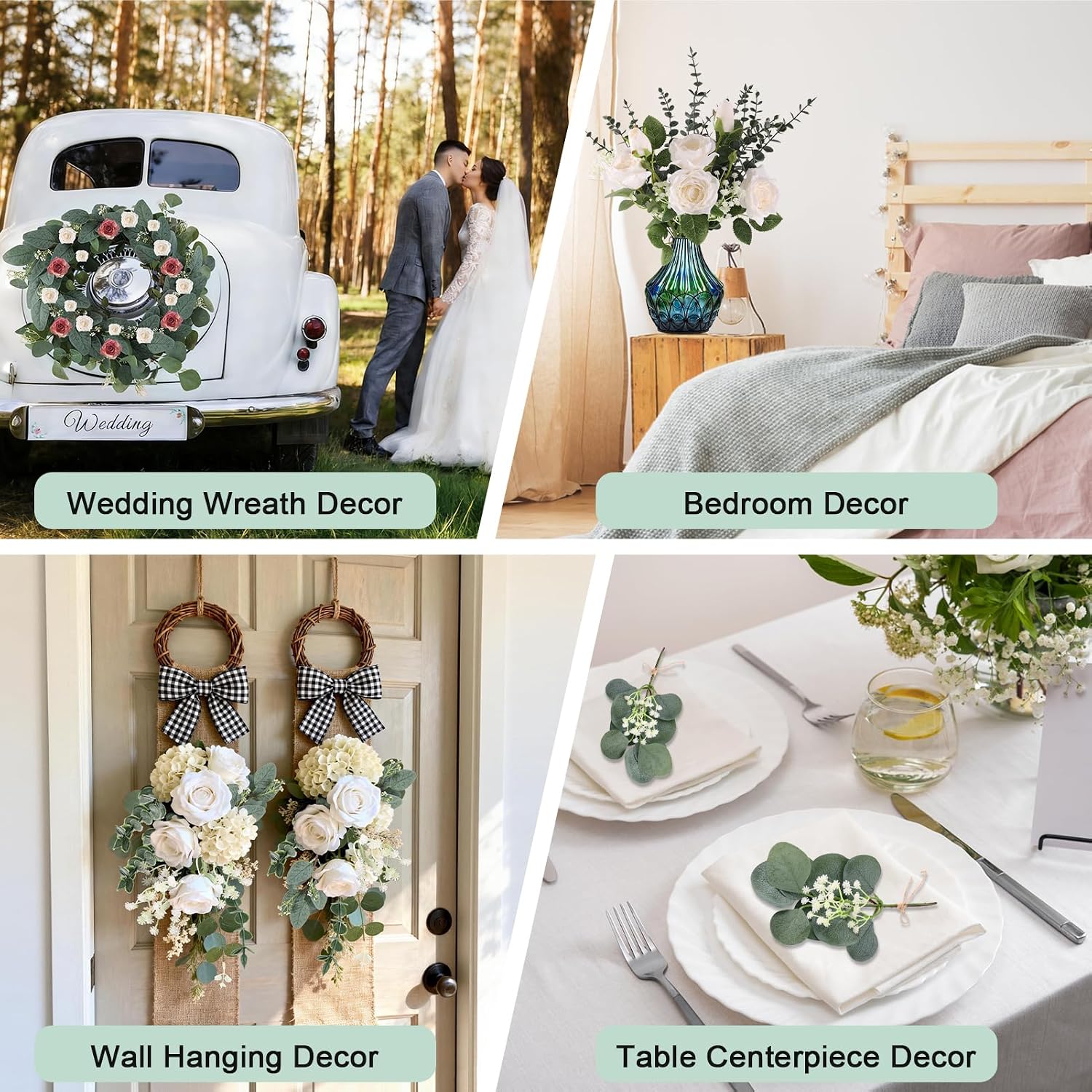 Eucalyptus Stems Artificial Flowers / Set of 120