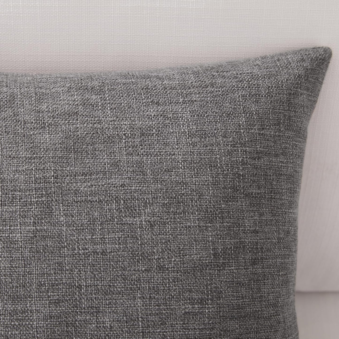 Modern Farmhouse Linen Blend Decorative Pillow Covers / Charcoal Gray / 18 x 18 / Set of 2