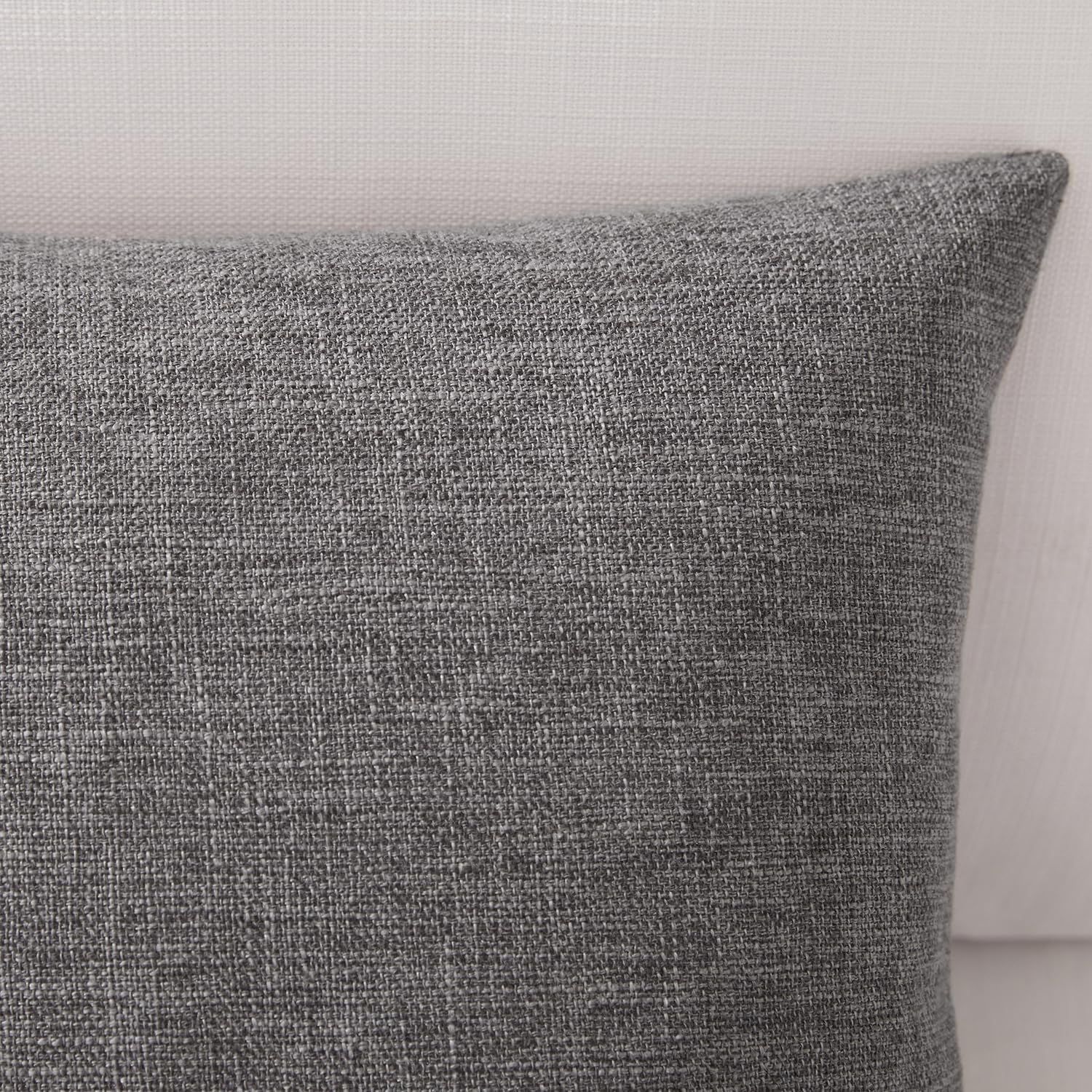 Modern Farmhouse Linen Blend Decorative Pillow Covers / Charcoal Gray / 18 x 18 / Set of 2