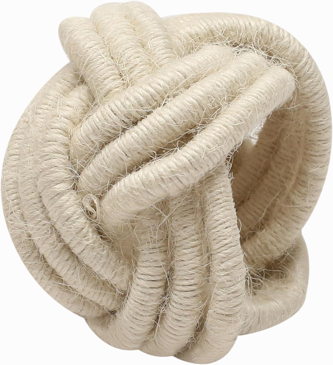 Alpha Living Home Jute Napkin Rings, Woven Boho Set of 12, Off White | Natural jute, 2x2x1.5 in, fits standard cloth &
