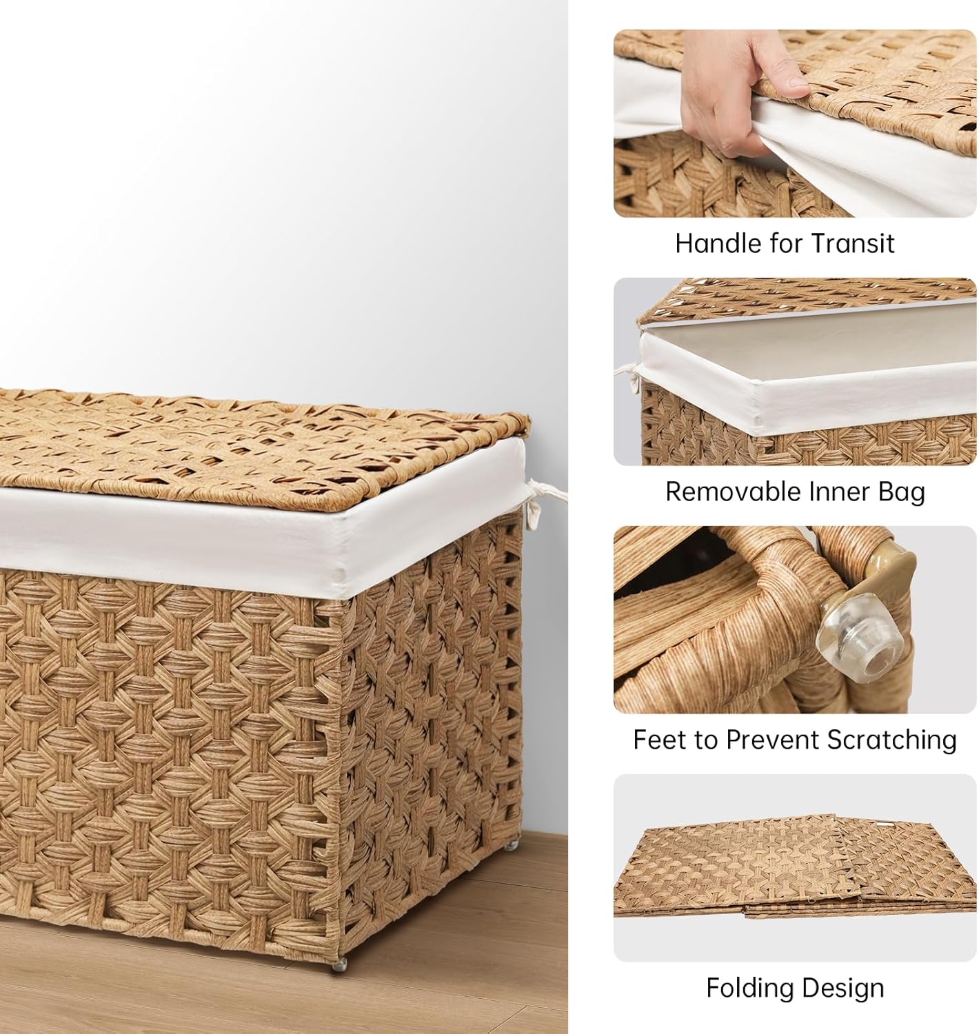 Woven Storage Bin / 13.4 x 21.9 x 13.4 / 65l: Inches / Natural