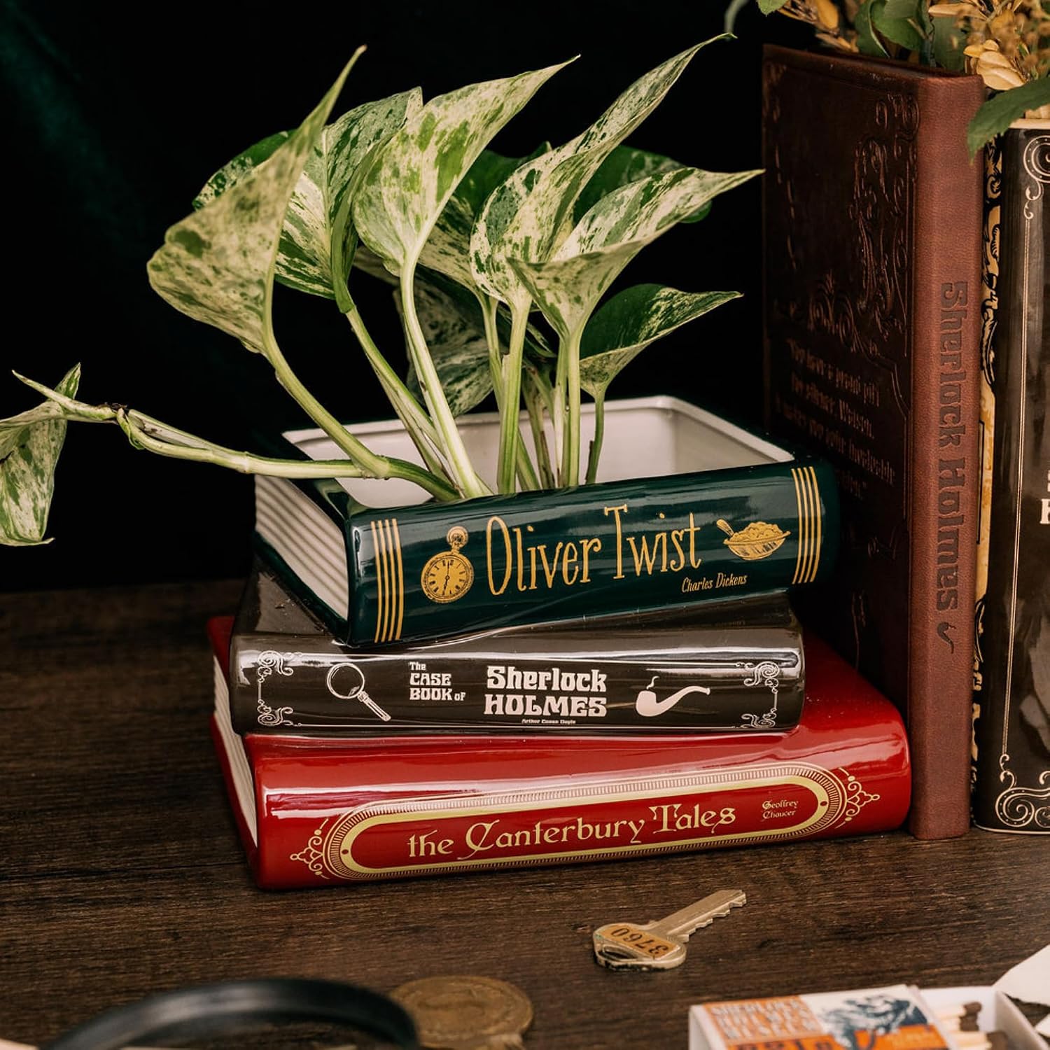 Ceramic Planter / Steel Mill & Co Original Small Book-Shaped Decorative Planter