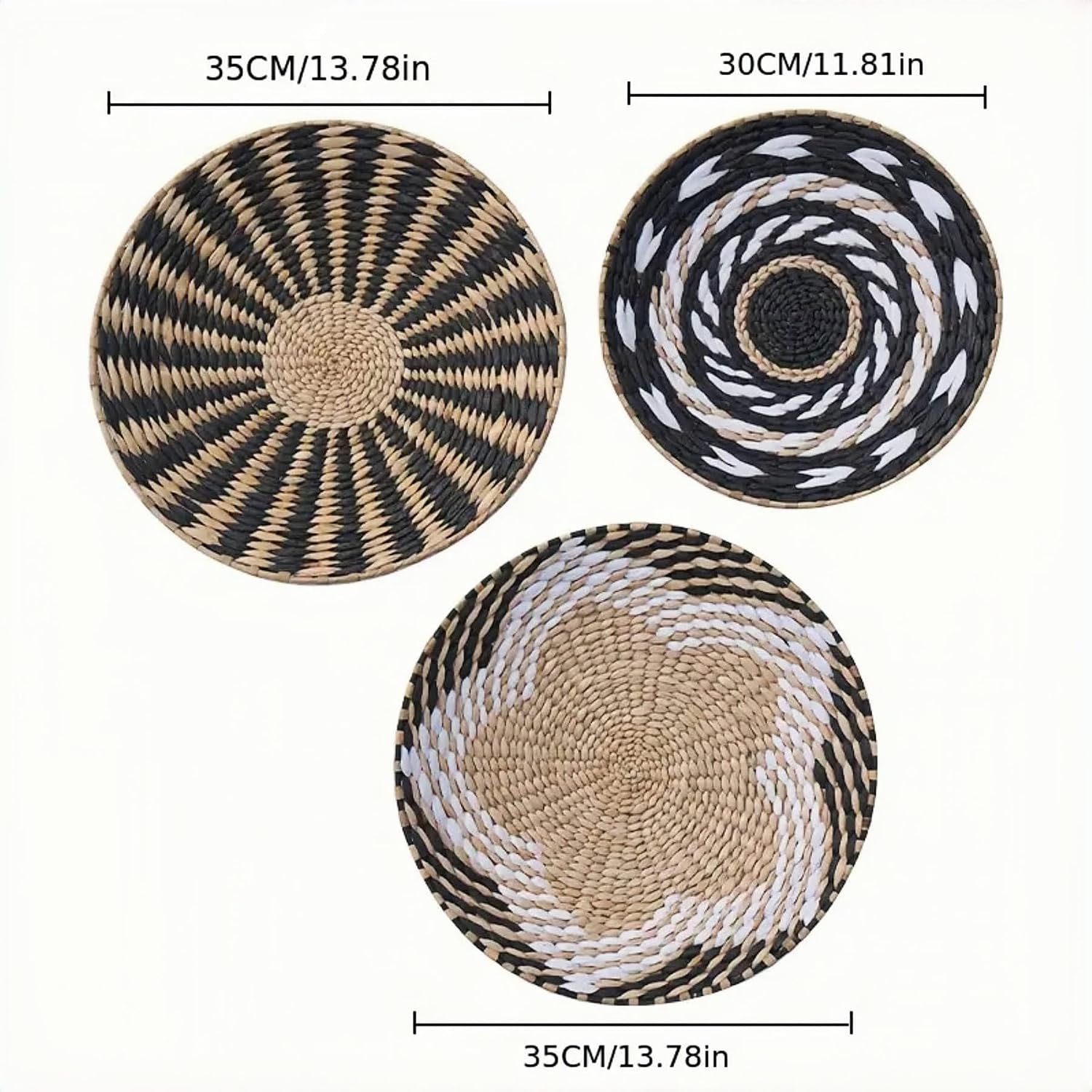 Boho Wall Basket Decor / Set of 3