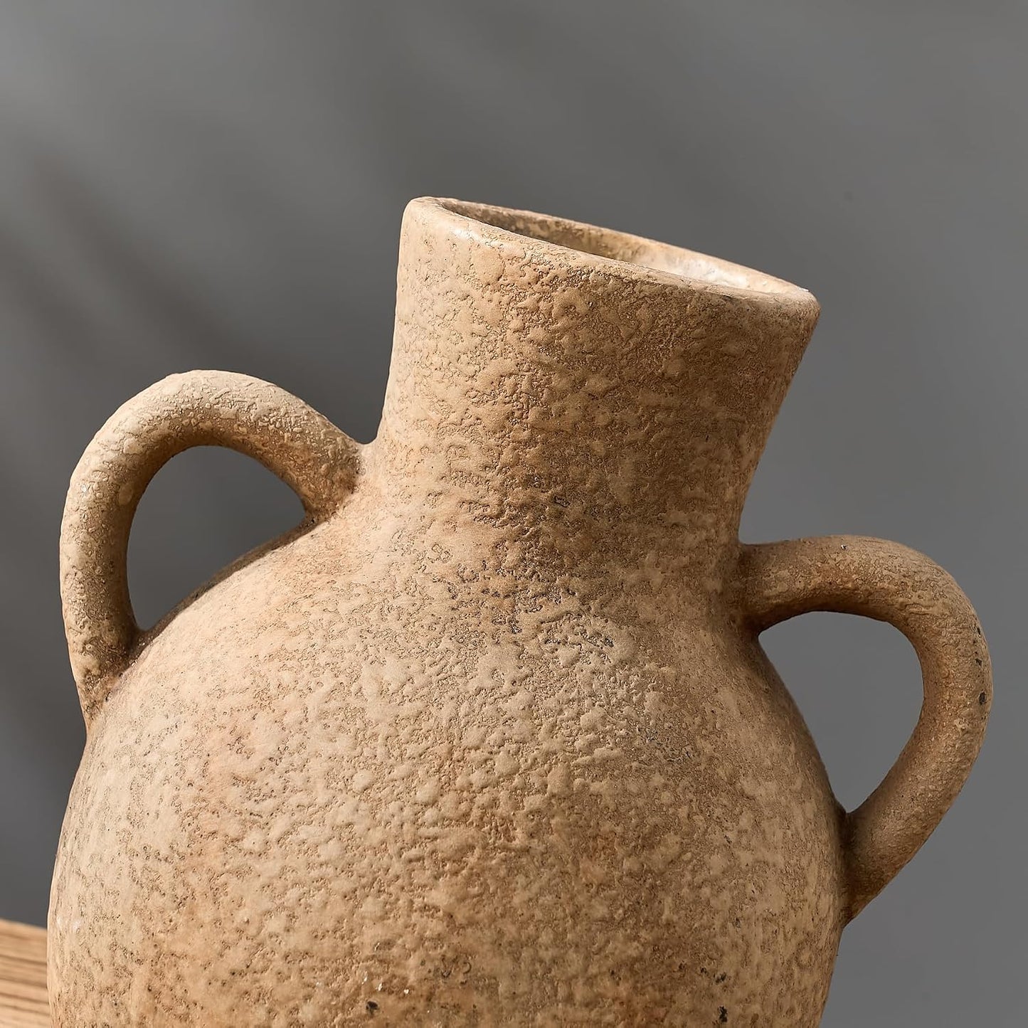 Rustic Ceramic Farmhouse Flower Vase / Brown