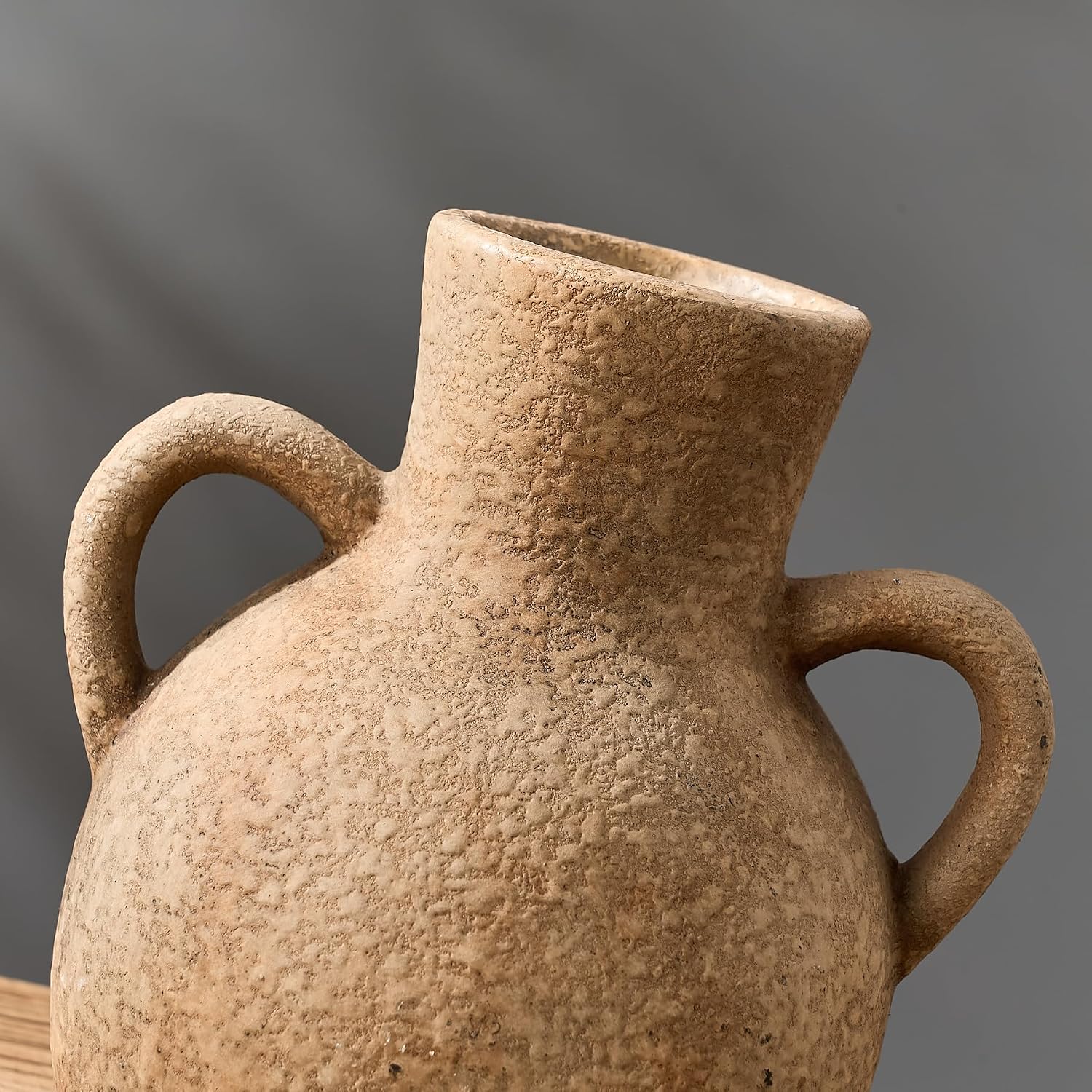 Rustic Ceramic Farmhouse Flower Vase / Brown