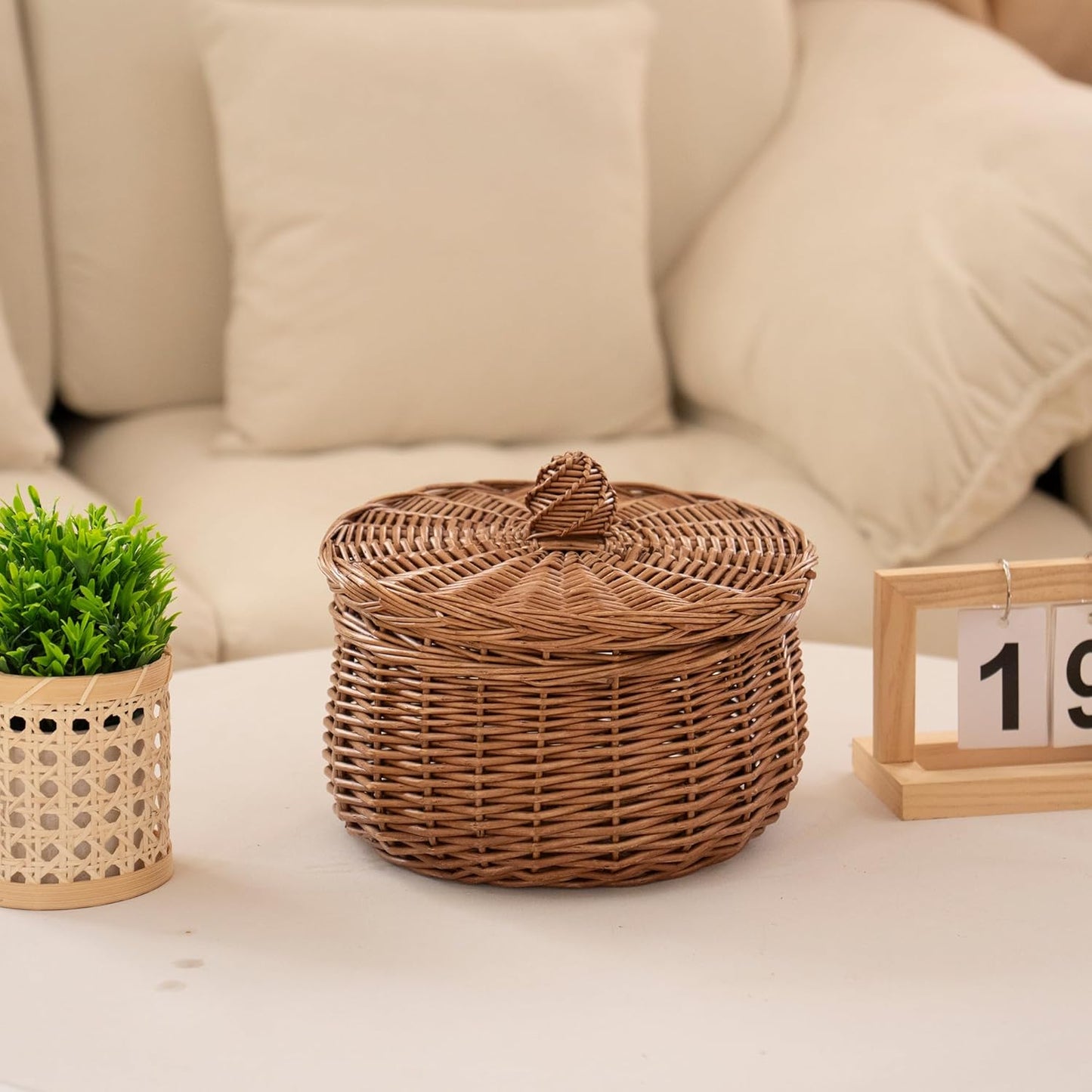 Handwoven Wicker Egg Basket