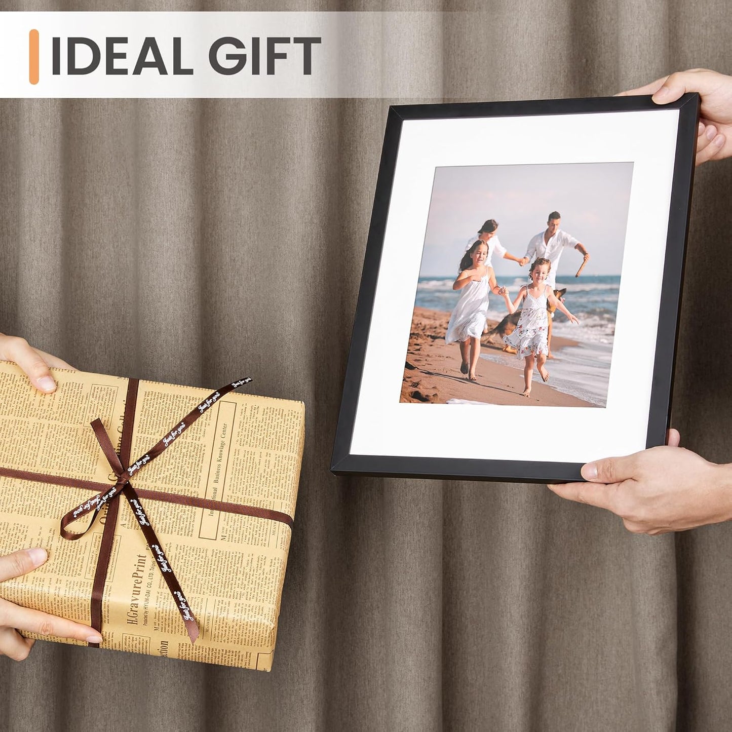 Picture Frame / Made of High Definition Glass / Black / 11 x 14 / Set of 3