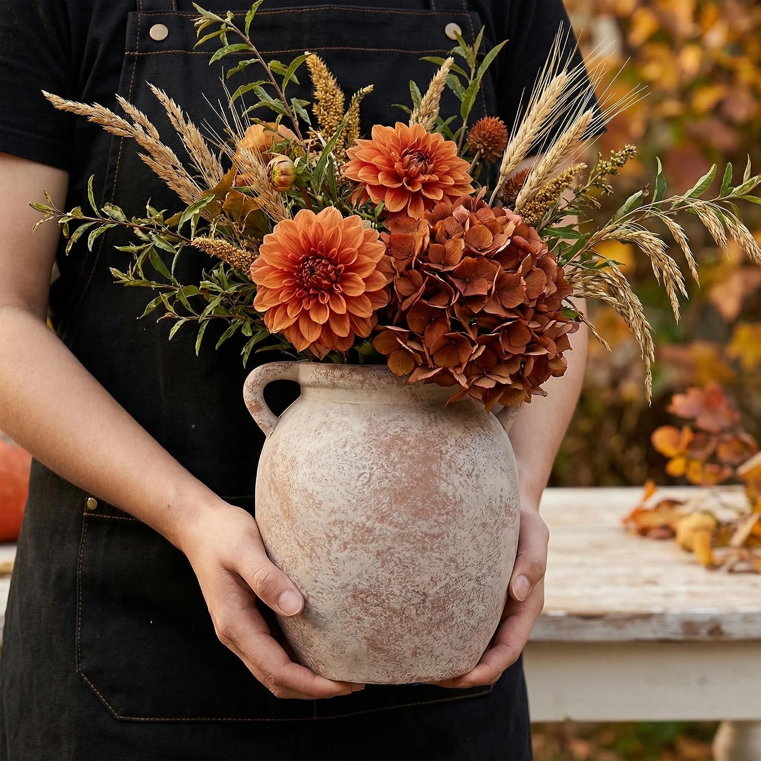 Farmhouse Rustic Vase / 7.28 In-earthenware / 7.28 Inch