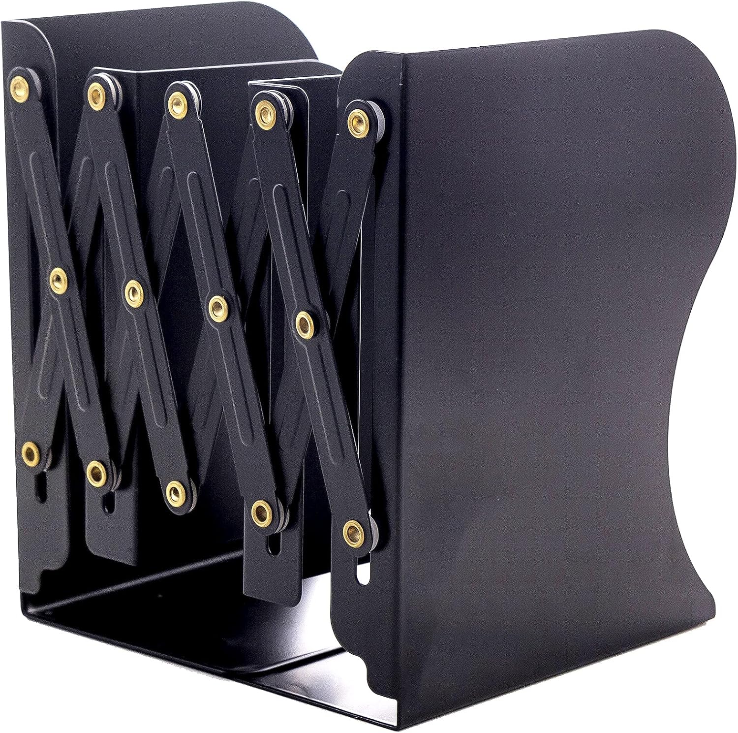 Adjustable Bookends Metal Book Ends for Heavy Book Holder Heavy Duty Bookends Nonskid / Simple Black