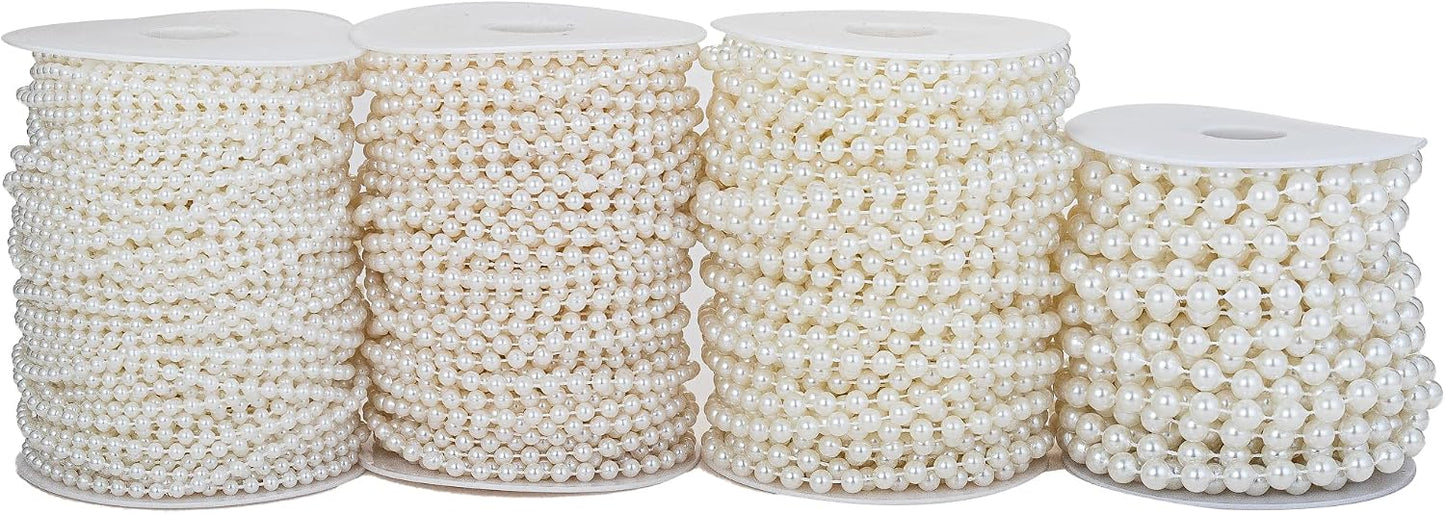 8mm Crafts Faux Pearl Beads Garland Pearl Bead Roll Strand of Pearls to Decorate / Ivory / 8 Mm