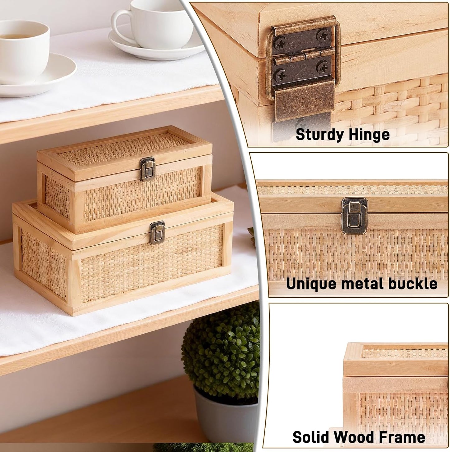 Rattan Decorative Boxes / Set of 2