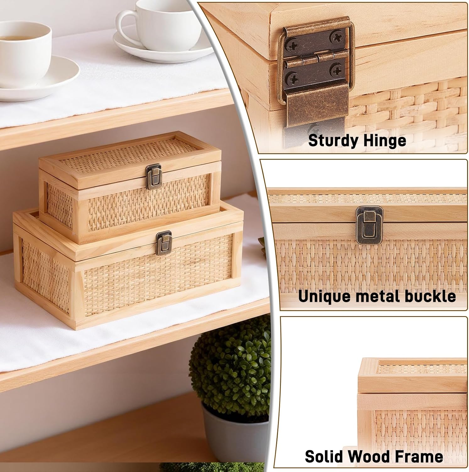 Rattan Decorative Boxes / Set of 2