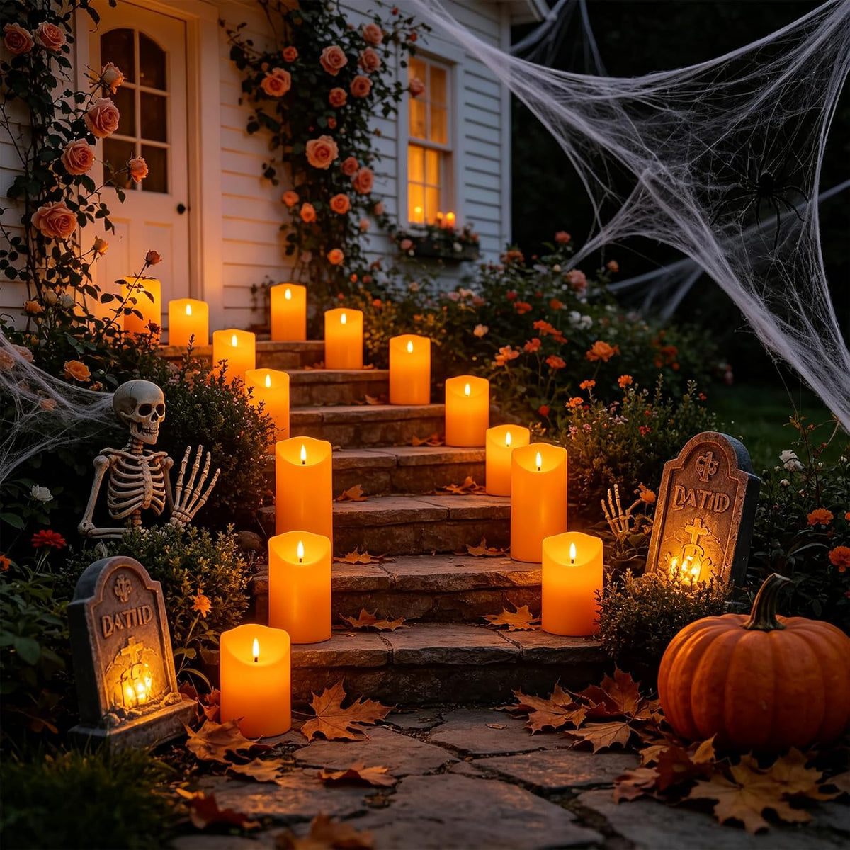 Eebuss Flameless Candles with Remote Timer, Battery Operated Realistic Flickering LED Candles, 9 Packs Fake Candles for