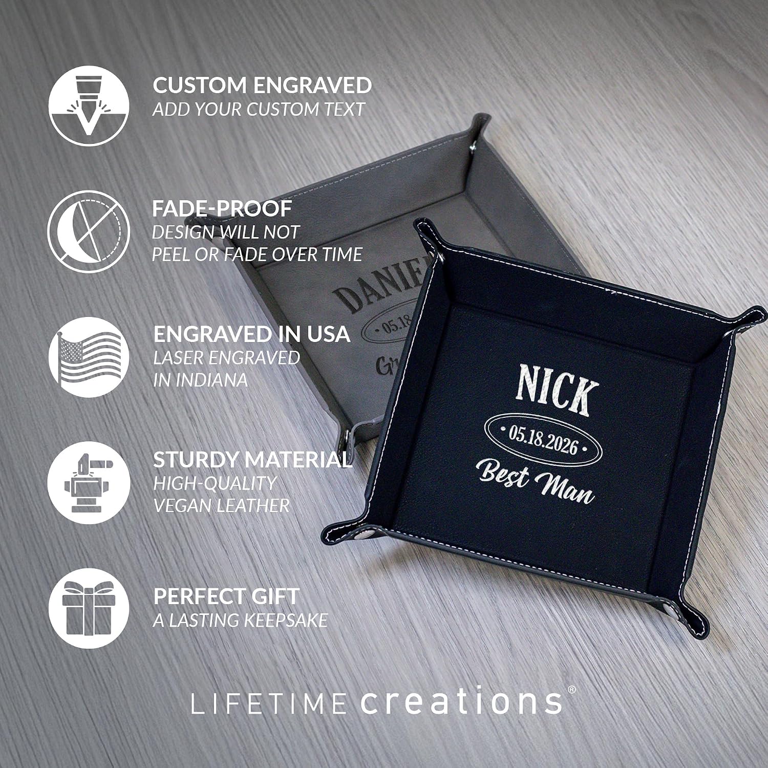 Personalized Groomsman Valet Tray / Black - Groomsman