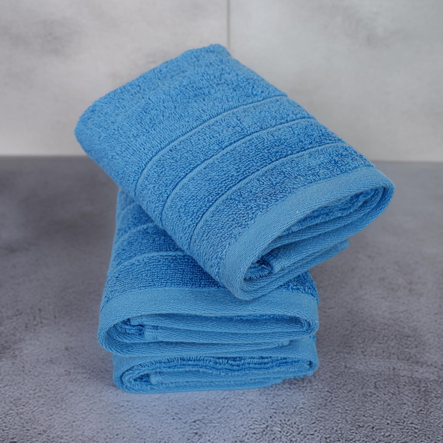 6 Piece Hand Towels Set 16 x 28 Inches, Blue | 100% Cotton, Lighter Weight, Quick to Dry, 16 x 28 Inches, Super Soft &