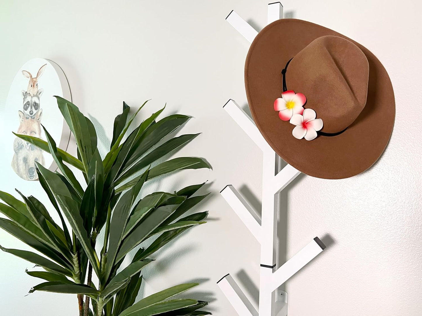 Coat Rack & Hat Rack – Modern Design – Wall Mounted – Stylish – (White)
