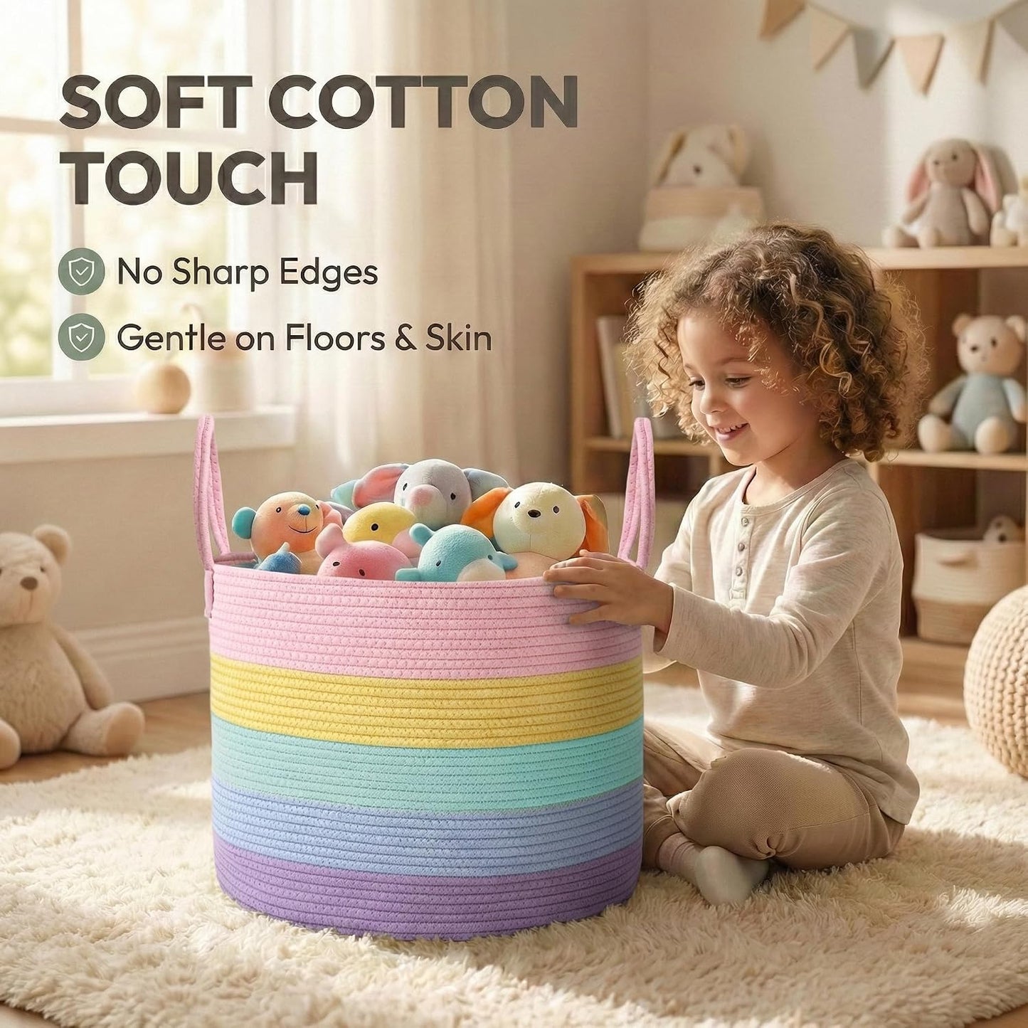 Extra Large Blanket Basket / Rainbow / 65L