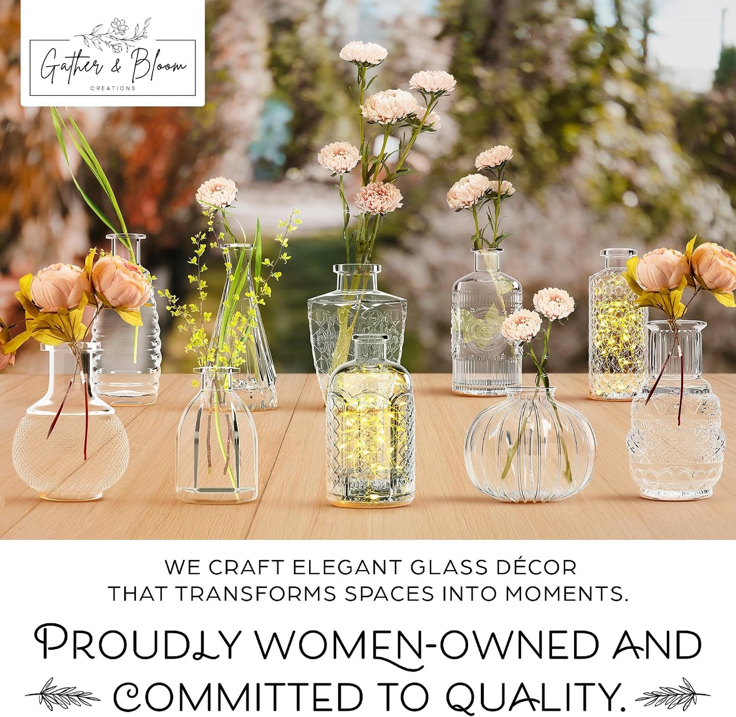 Glass Bud Vases in Bulk / Set of 10