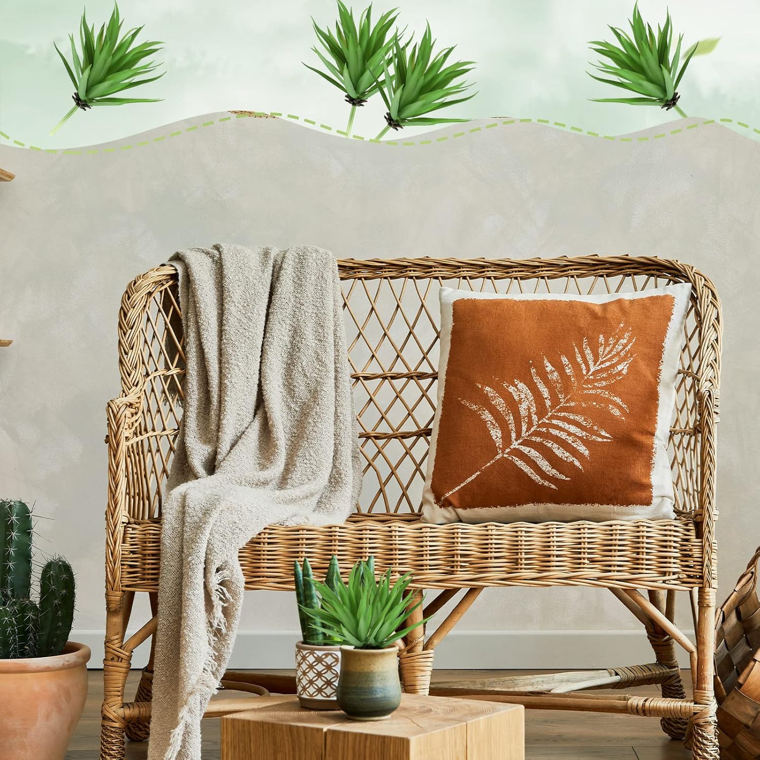 Artificial Succulents Plants Faux Succulents Unpotted Yucca Lifelike Touch Agave / Green / Set of 8