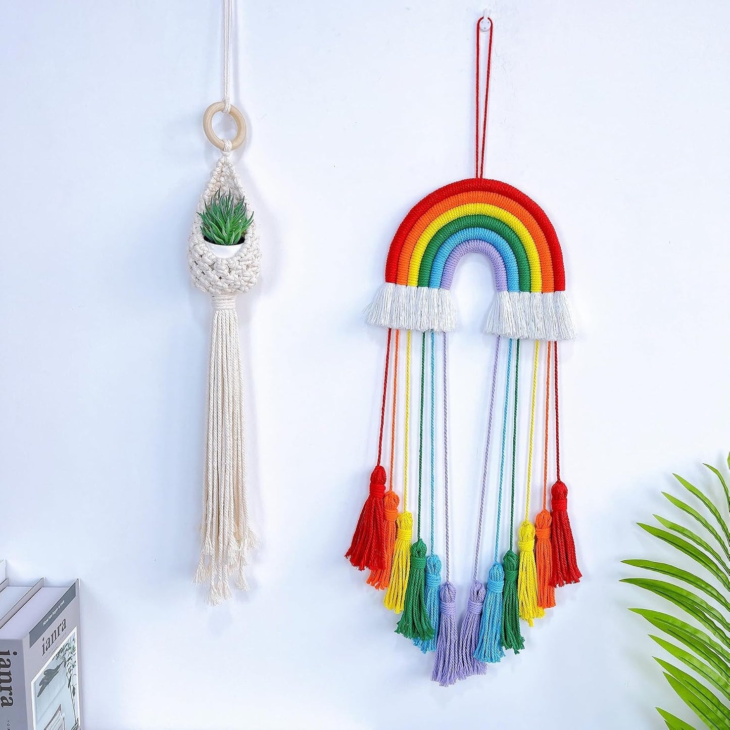 Rainbow Macrame Wall Hanging / Red Rainbow