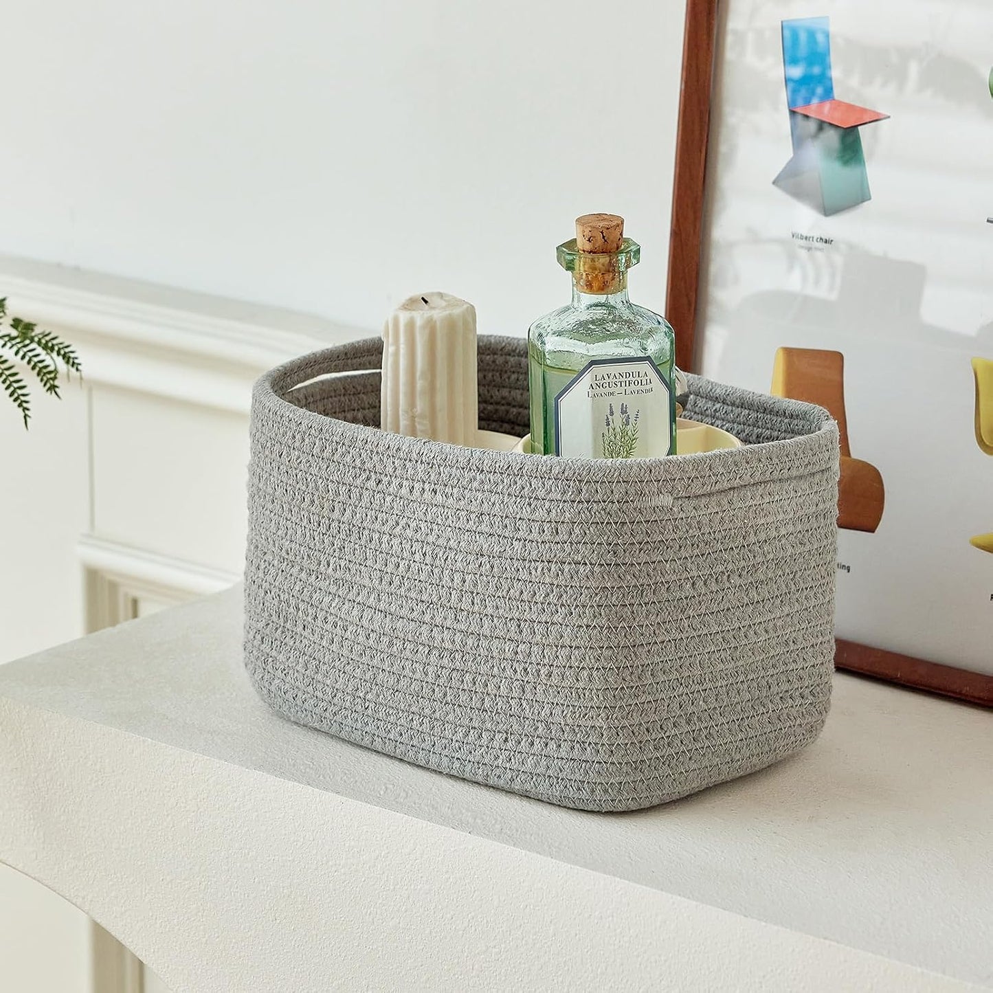 Bathroom Storage Basket / Grey / 10.6 x 6.7 x 6.7