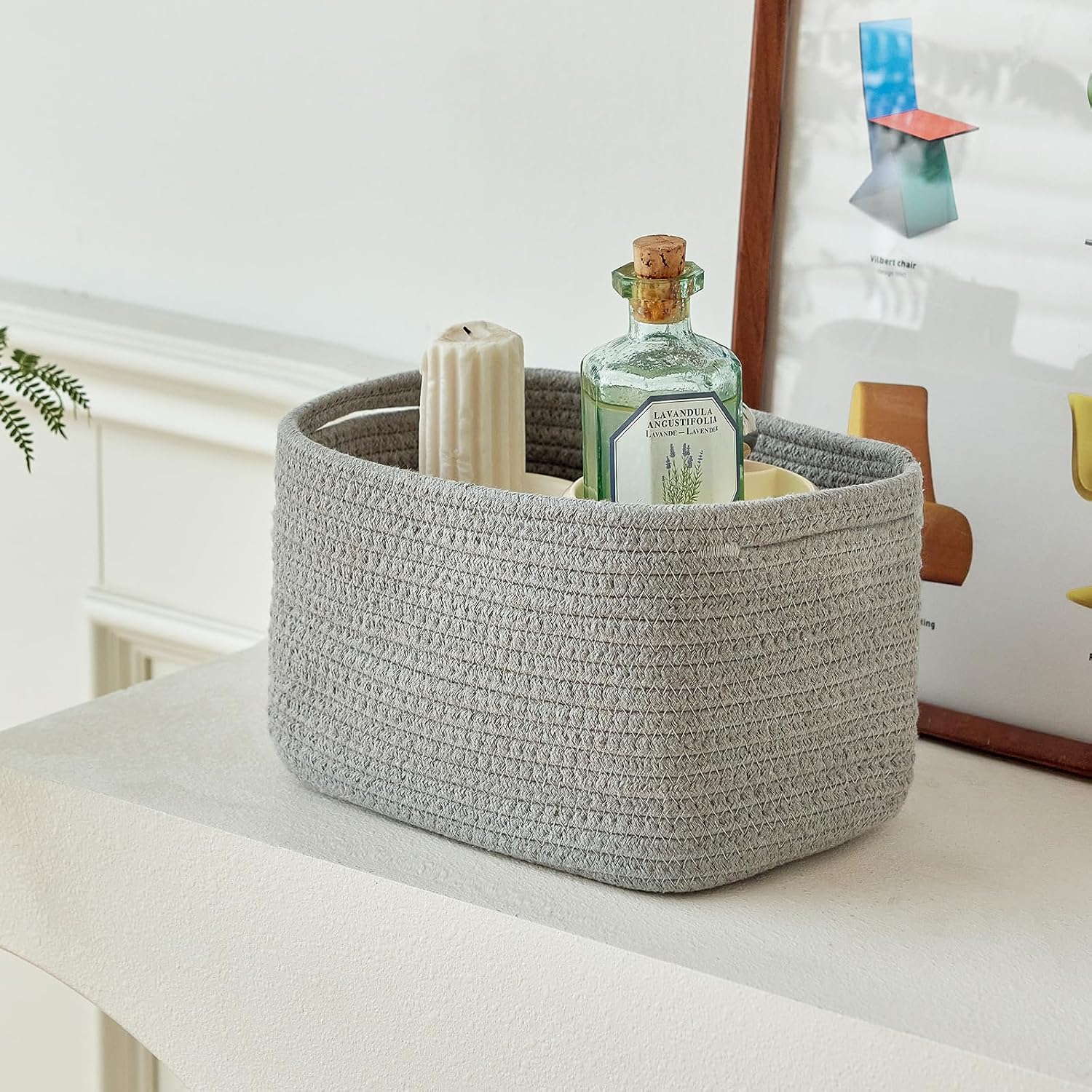 Bathroom Storage Basket / Grey / 10.6 x 6.7 x 6.7