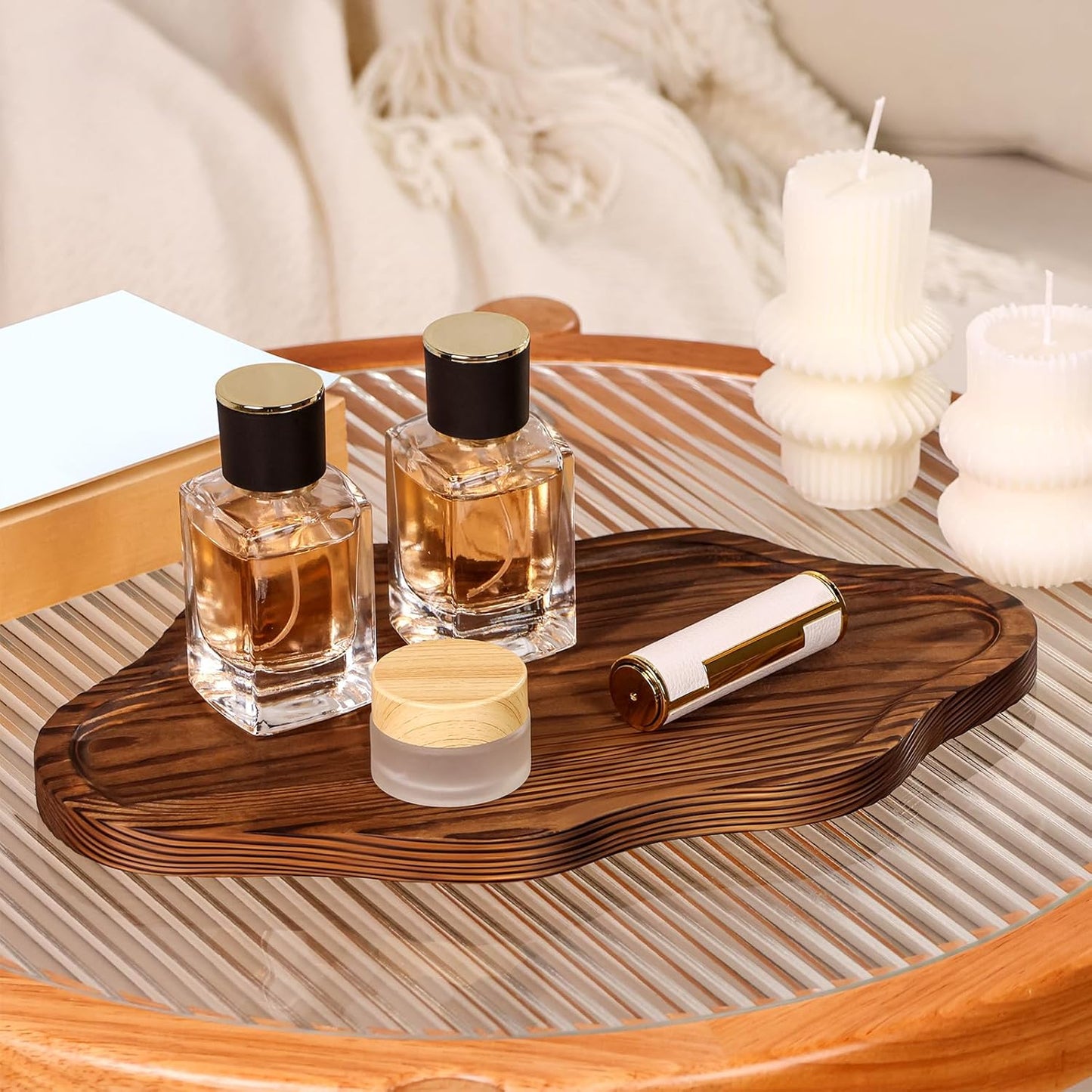 Cloud Wooden Jewelry Tray Trinket Dish / Retro Brown