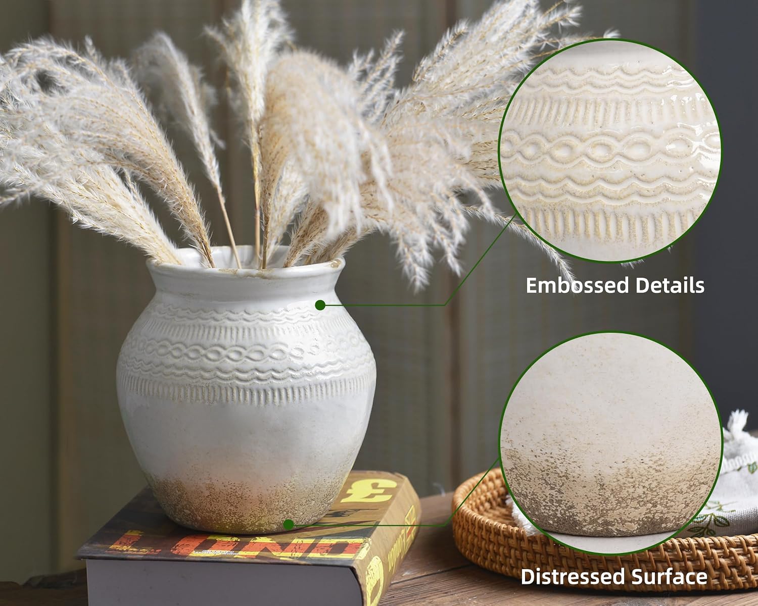 Boho Decorative Vases / White
