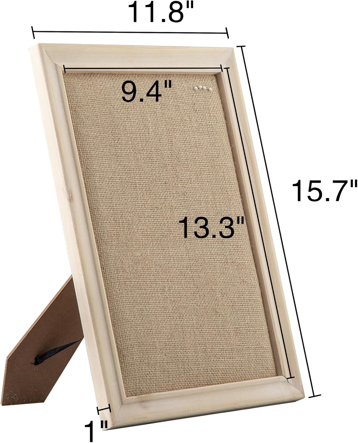 Stand / Small Linen Desk Bulletin Board / Linen / Brown / 12 x 16