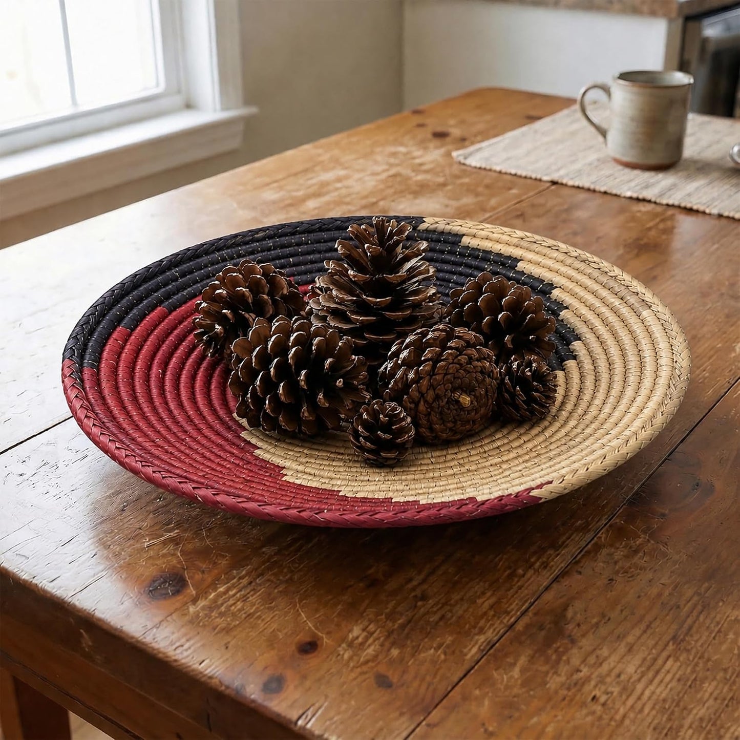 Grain Wares Boho Wall Basket Decor / The Swirl / 13 Inch
