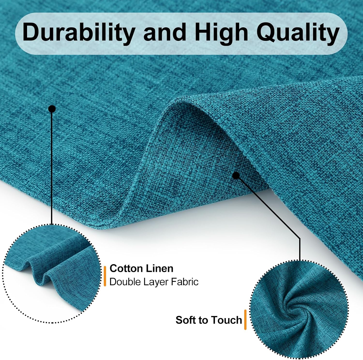 Homaxy Cloths Placemats for Dining Table Set of 6, 13" x 19", Teal | Heat Resistant, Washable, Cotton Linen Blend Table
