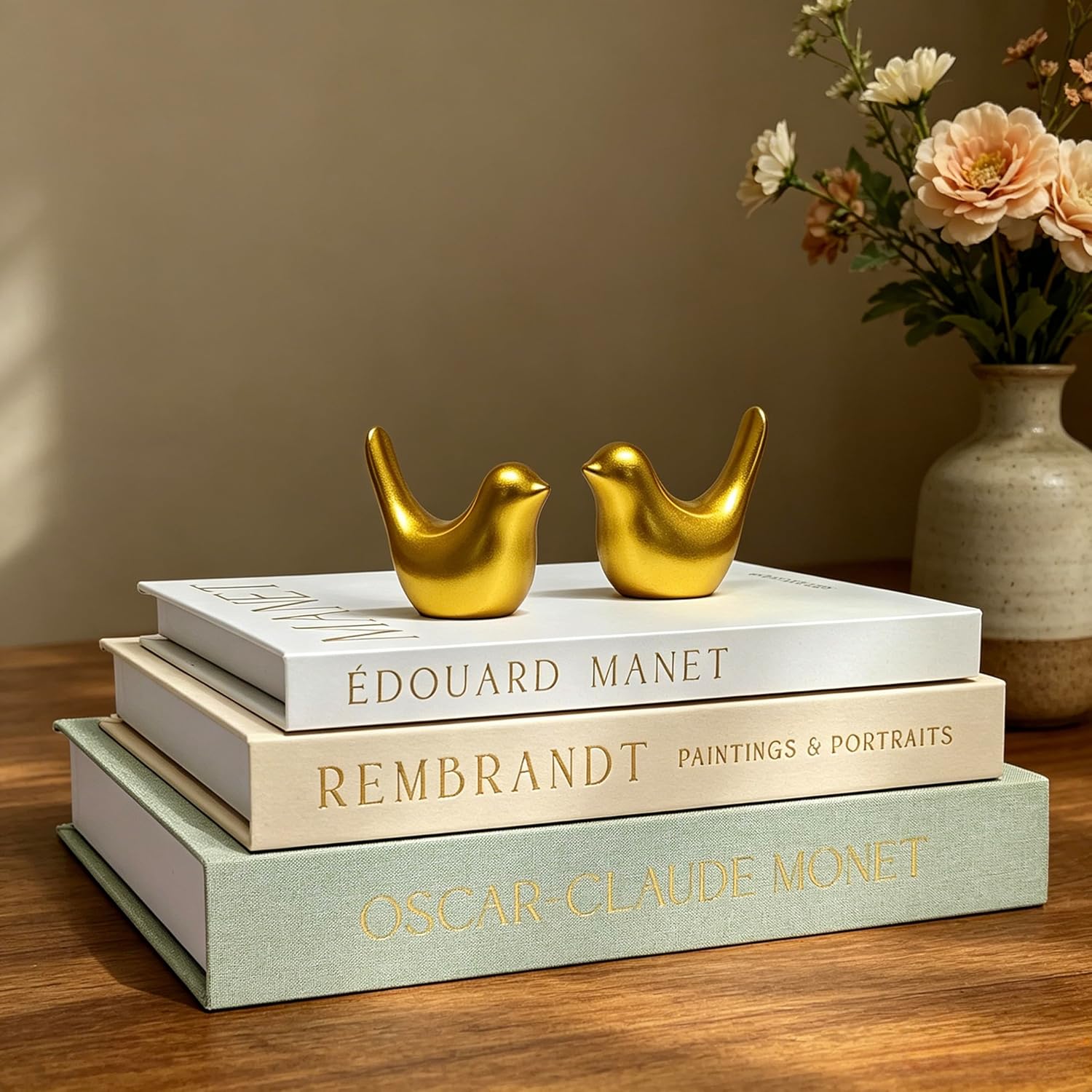 Linen Fake Book Boxes / Gold / Set of 3