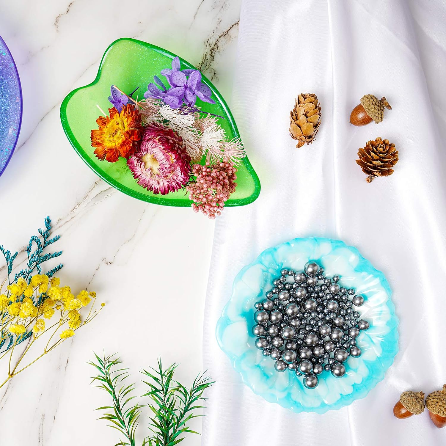 Epoxy Resin Soft Silicone Molds DIY Casting 3 Shapes Handmade Druzy Agate Geode / Storage Container
