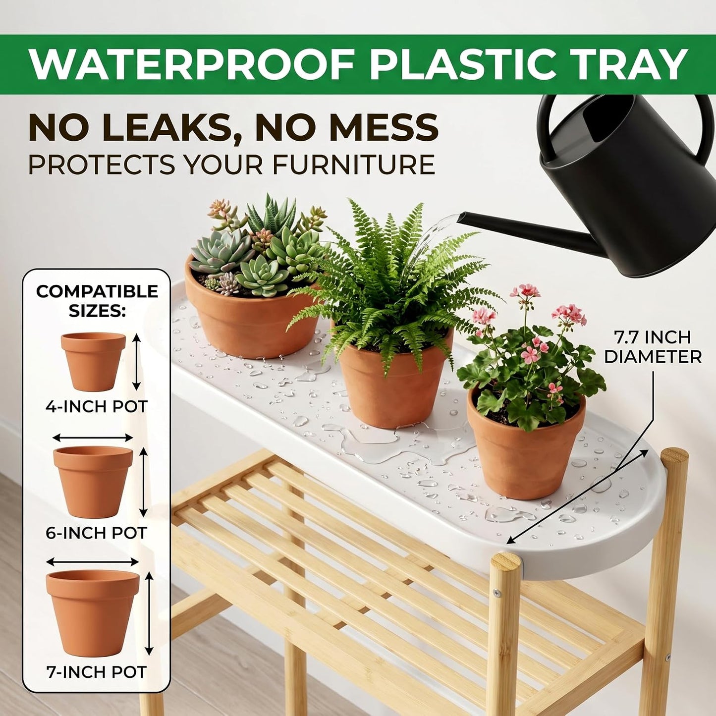 APRTAT 2-Tier Tall Bamboo Plant Stand for Multiple Indoor Plants | Natural Bamboo Holds Multiple Plants Stable