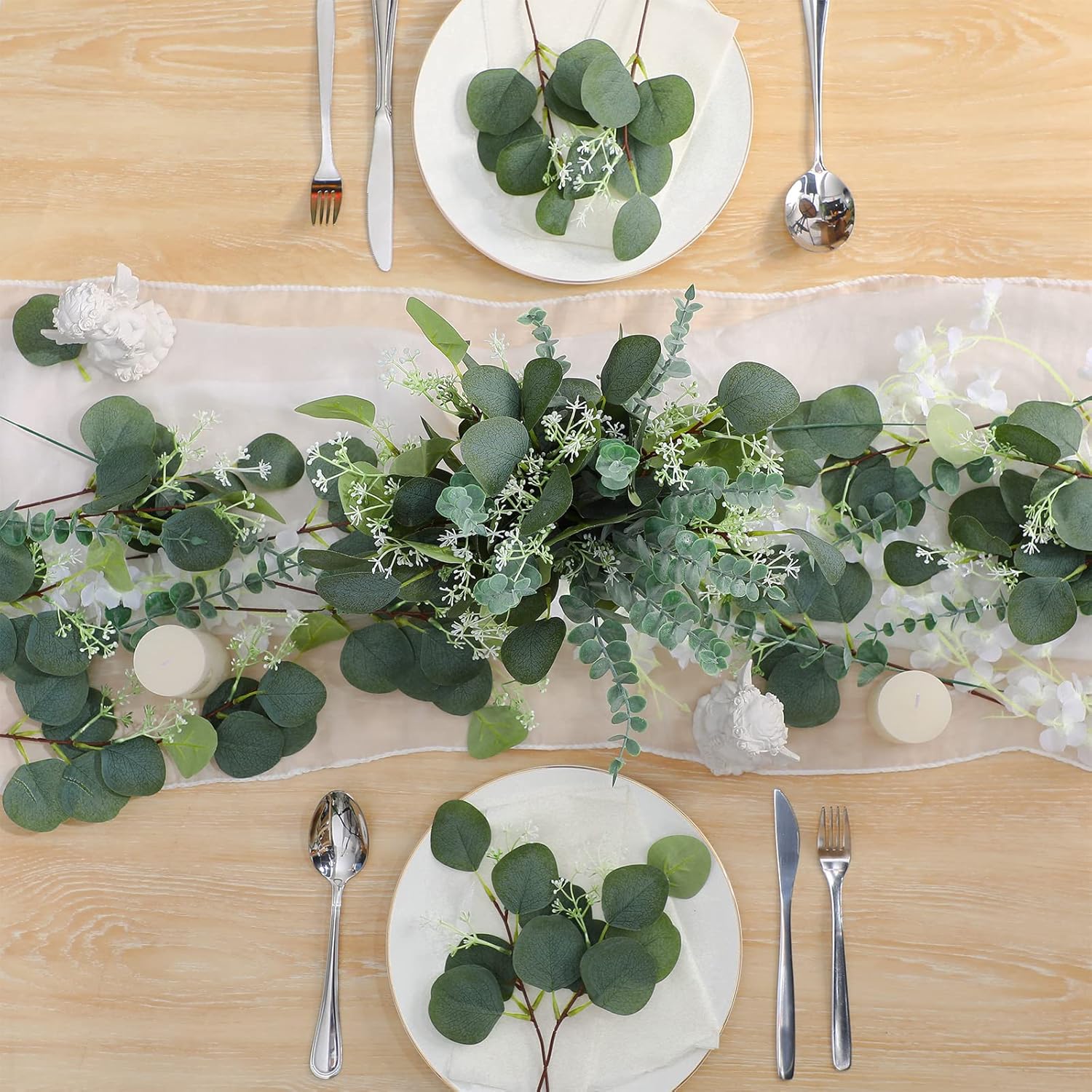 Artificial Eucalyptus Stems / Green / Set of 200