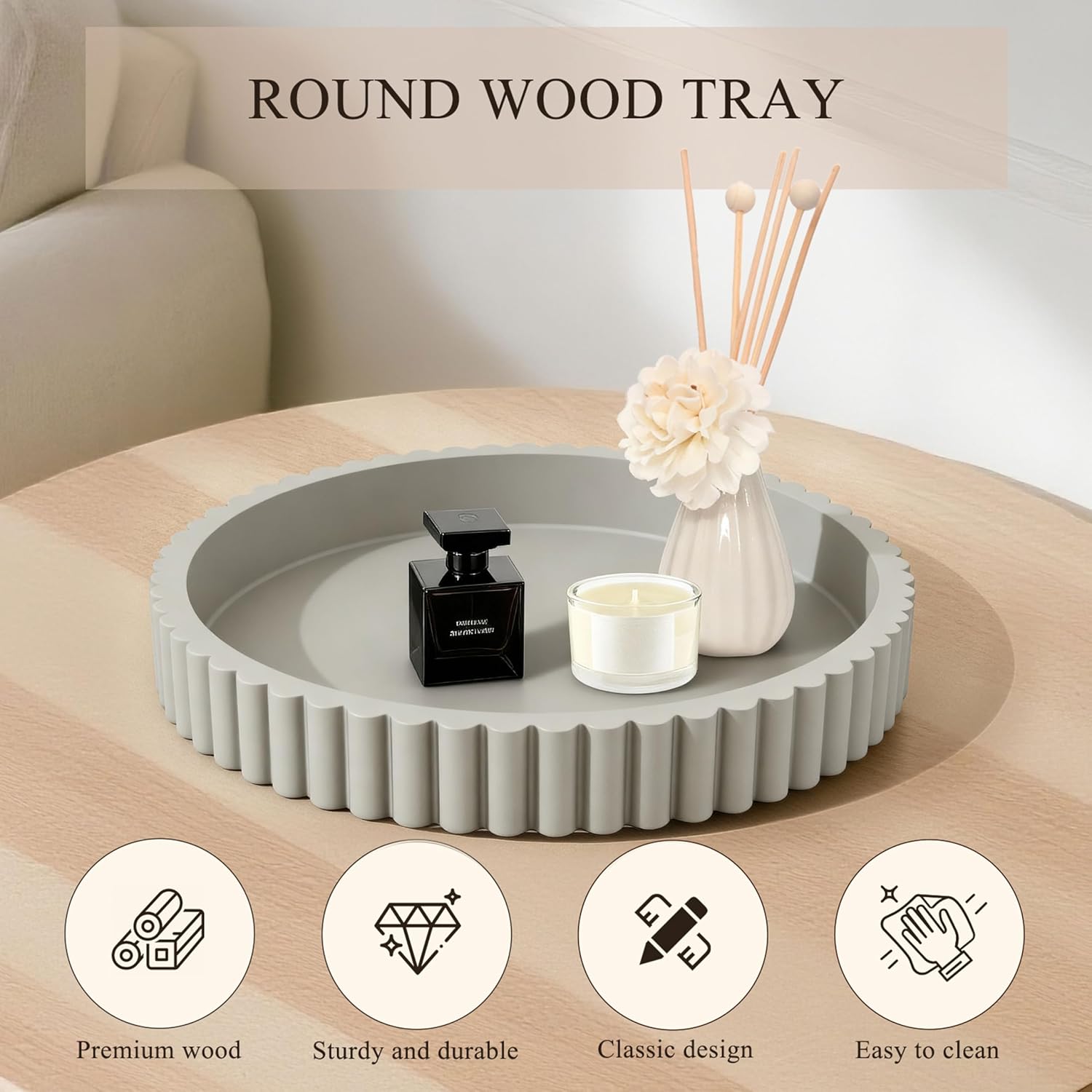 Modern Decorative Trays / Gray