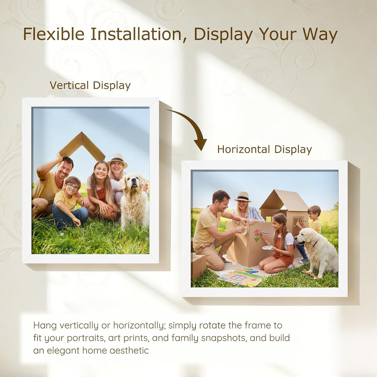 Wiscet 8x10 Picture Frame Set of 16, for Wall or Tabletop Display, White | Photo Frame with HD Plexiglass