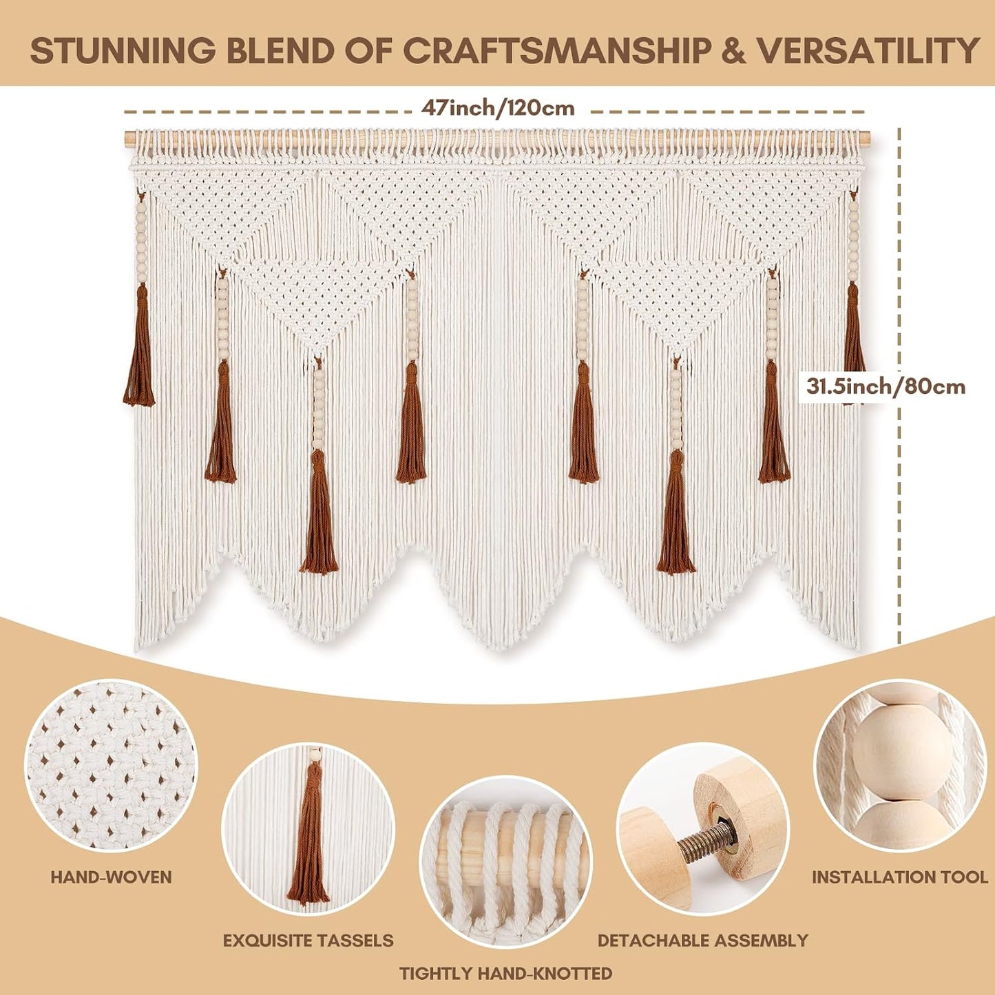 Wood Bead Tassel / Medium