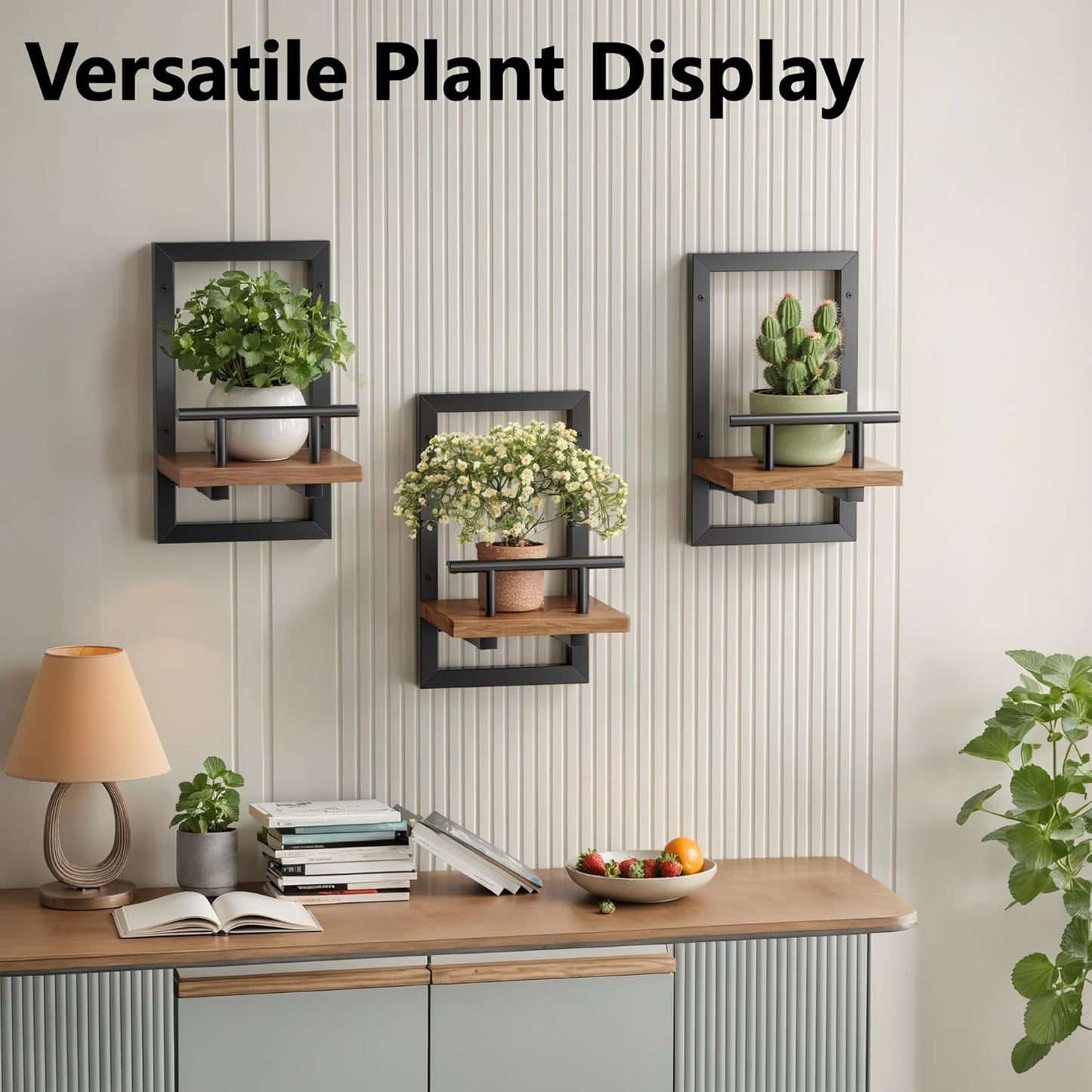 Floating Shelves / Wall Planters / Rustic Brown / Set of 2
