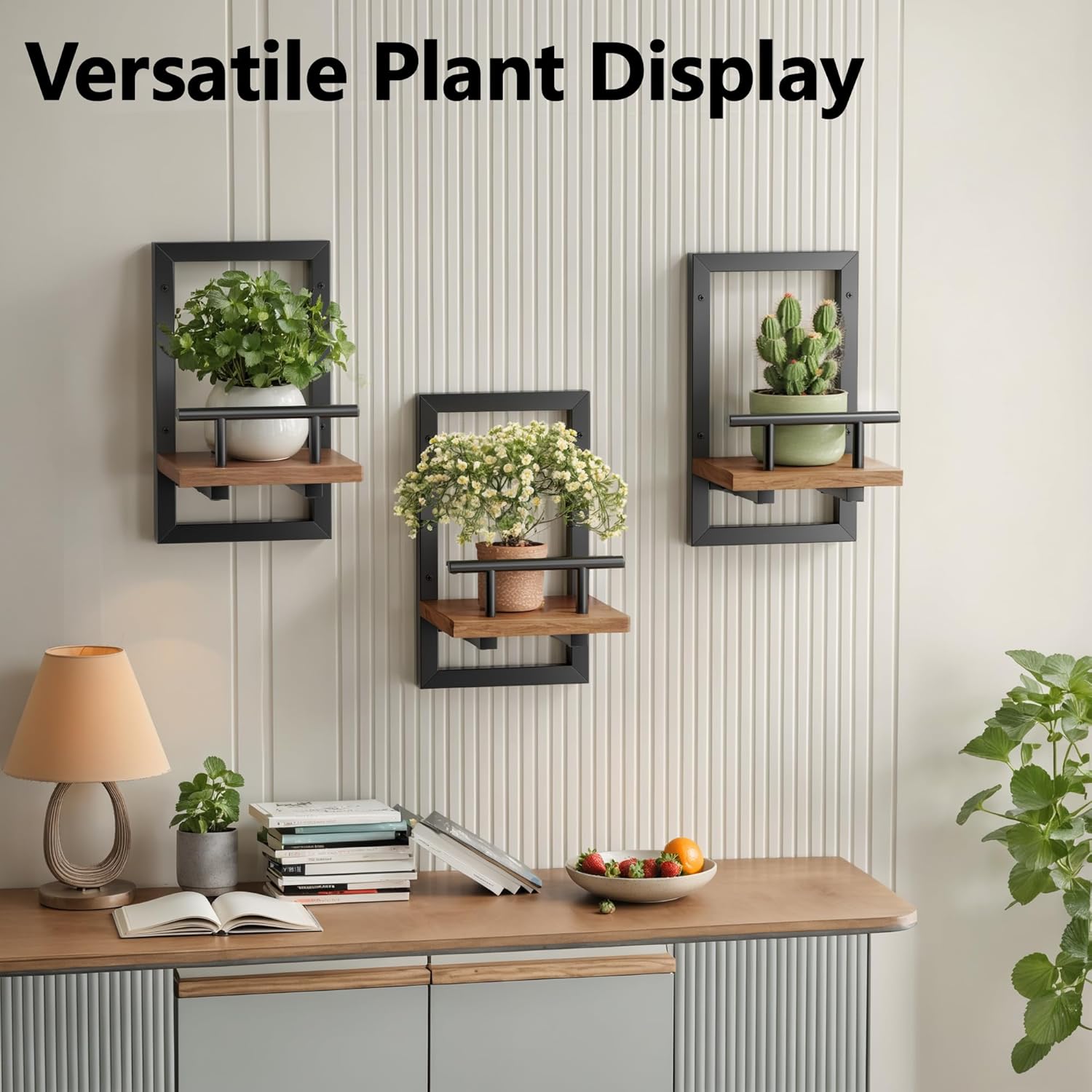 Floating Shelves / Wall Planters / Rustic Brown / Set of 2