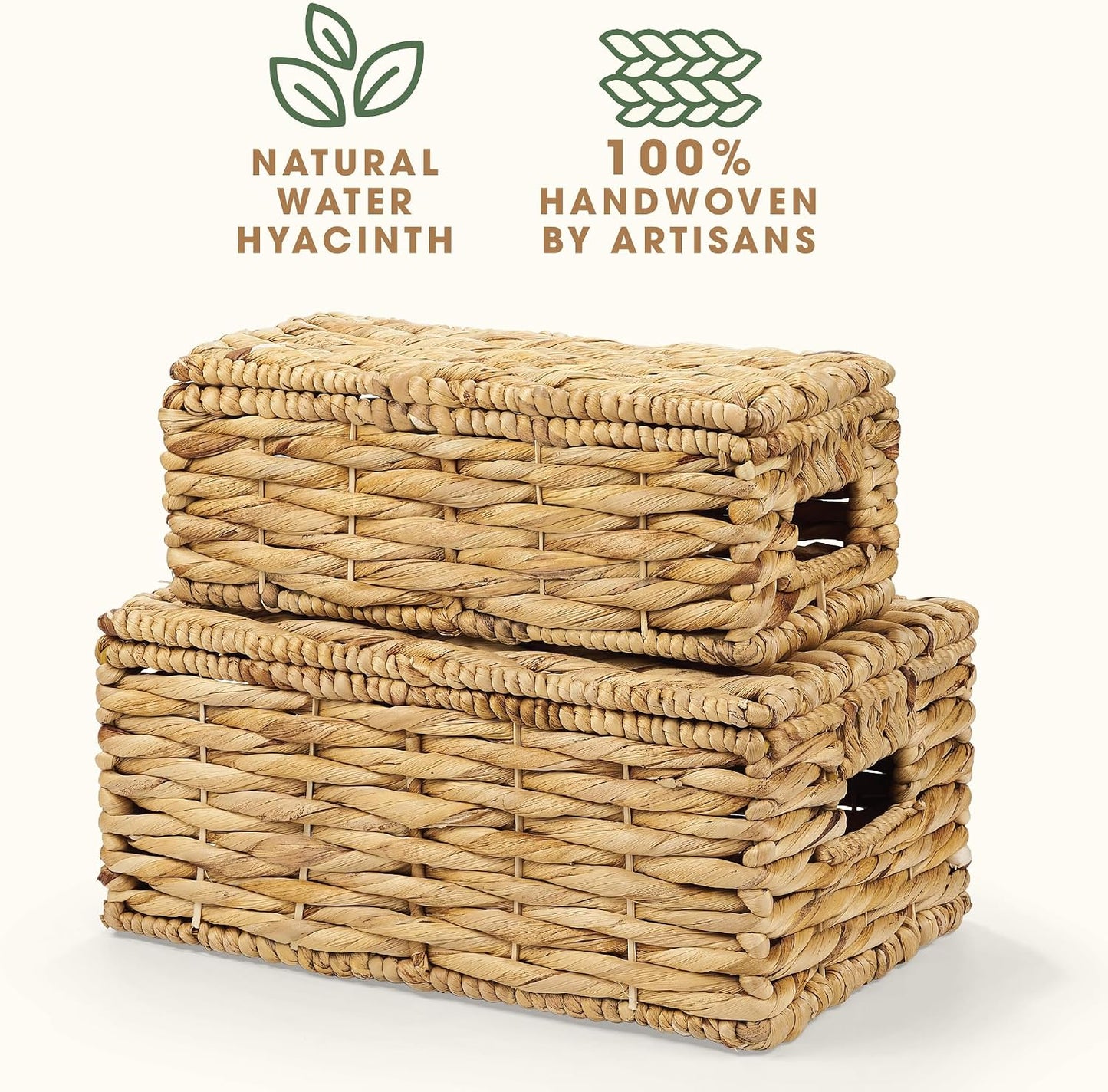Woven Basket / Wicker Baskets / Natural / Set of 2
